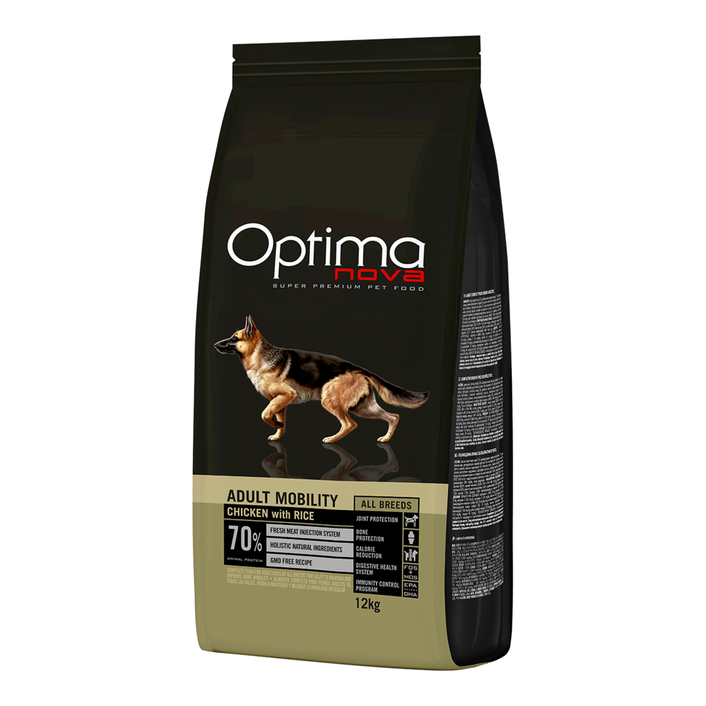 Imagen 0 de Pienso para perros adultos Óptima Nova Mobility pollo y arroz 12 kg
