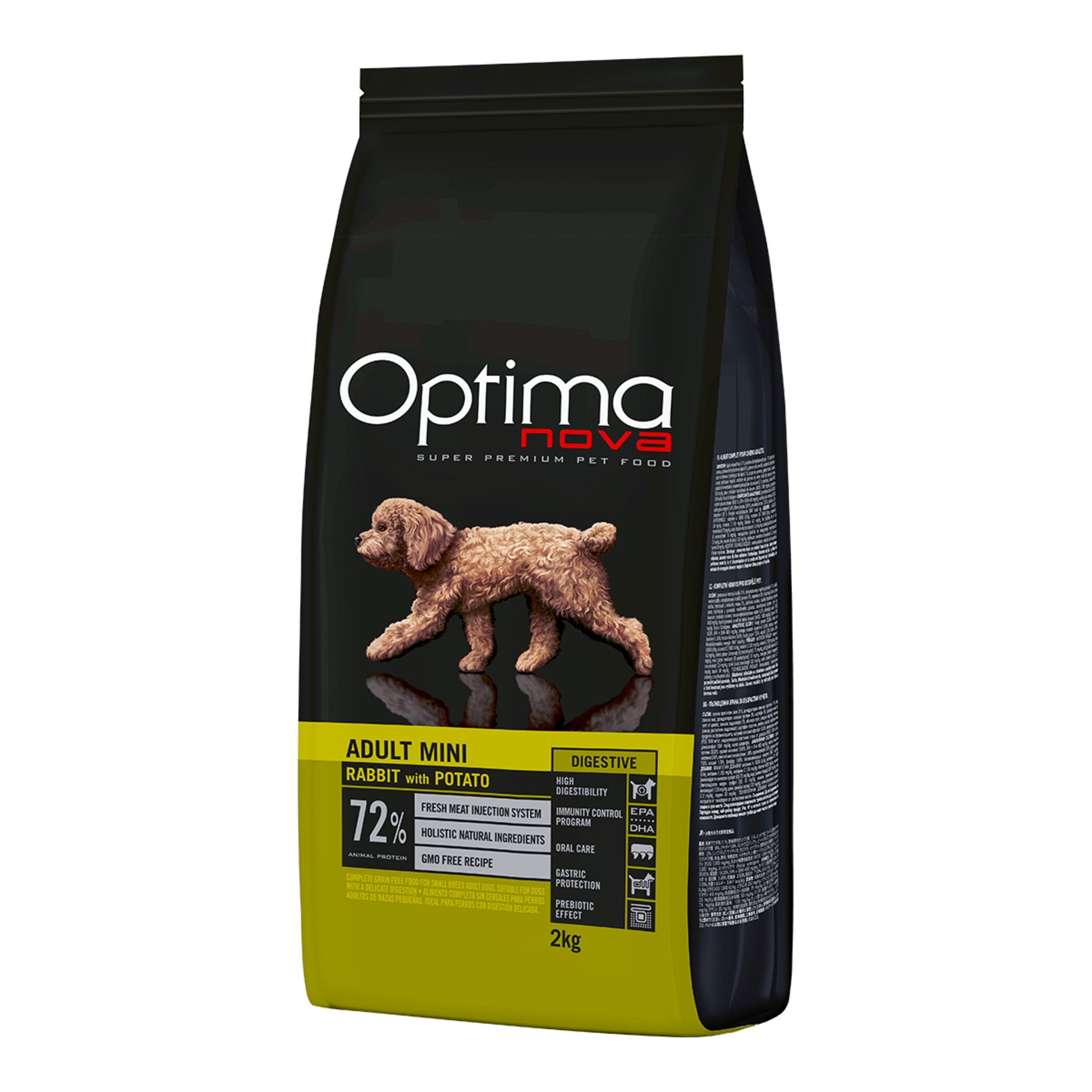 Imagen 0 de Pienso para perros adultos pequeños Óptima Nova mini conejo y patata 2 kg