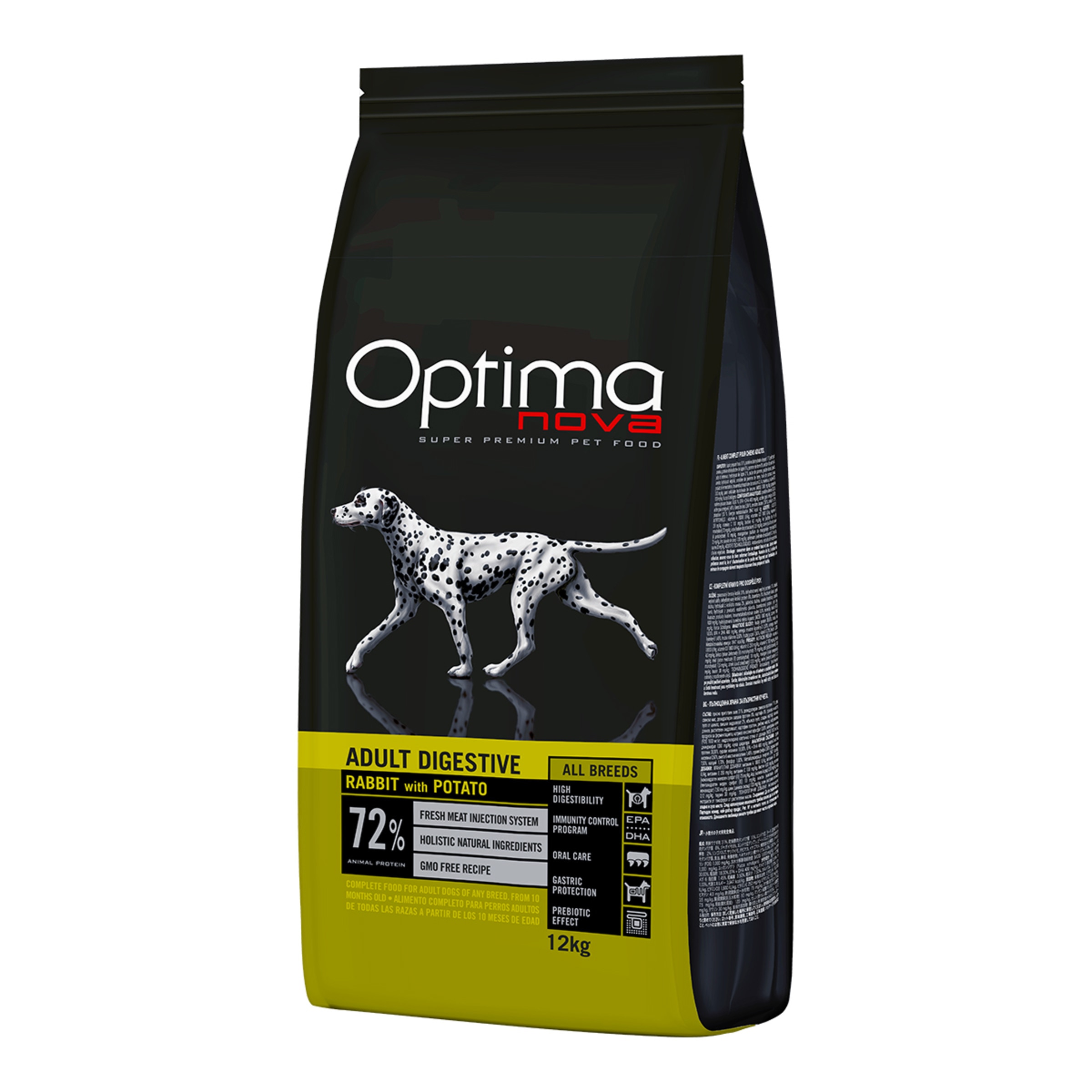 Imagen 0 de Pienso para perros adultos Optima Nova Adult Digestive conejo y patata 12 Kg