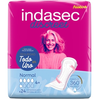 Discreet compresa de incontinencia normal paquete 24 unidades - Indasec