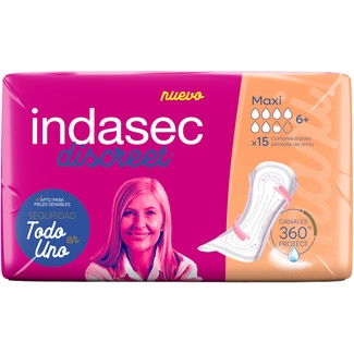 Discreet compresa de incontinencia maxi caja 15 unidades - Indasec