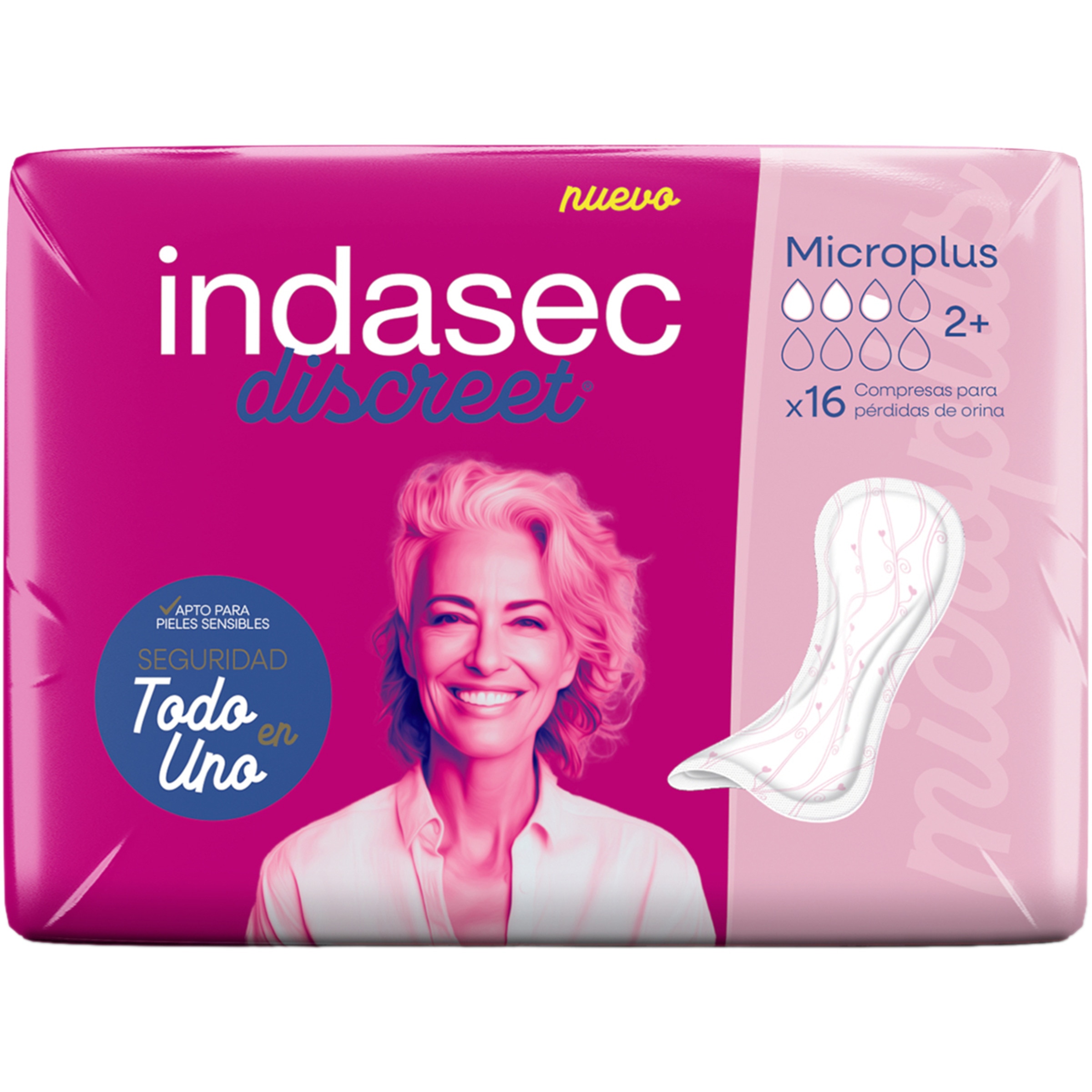 Discreet compresa de incontinencia micro plus paquete 16 unidades