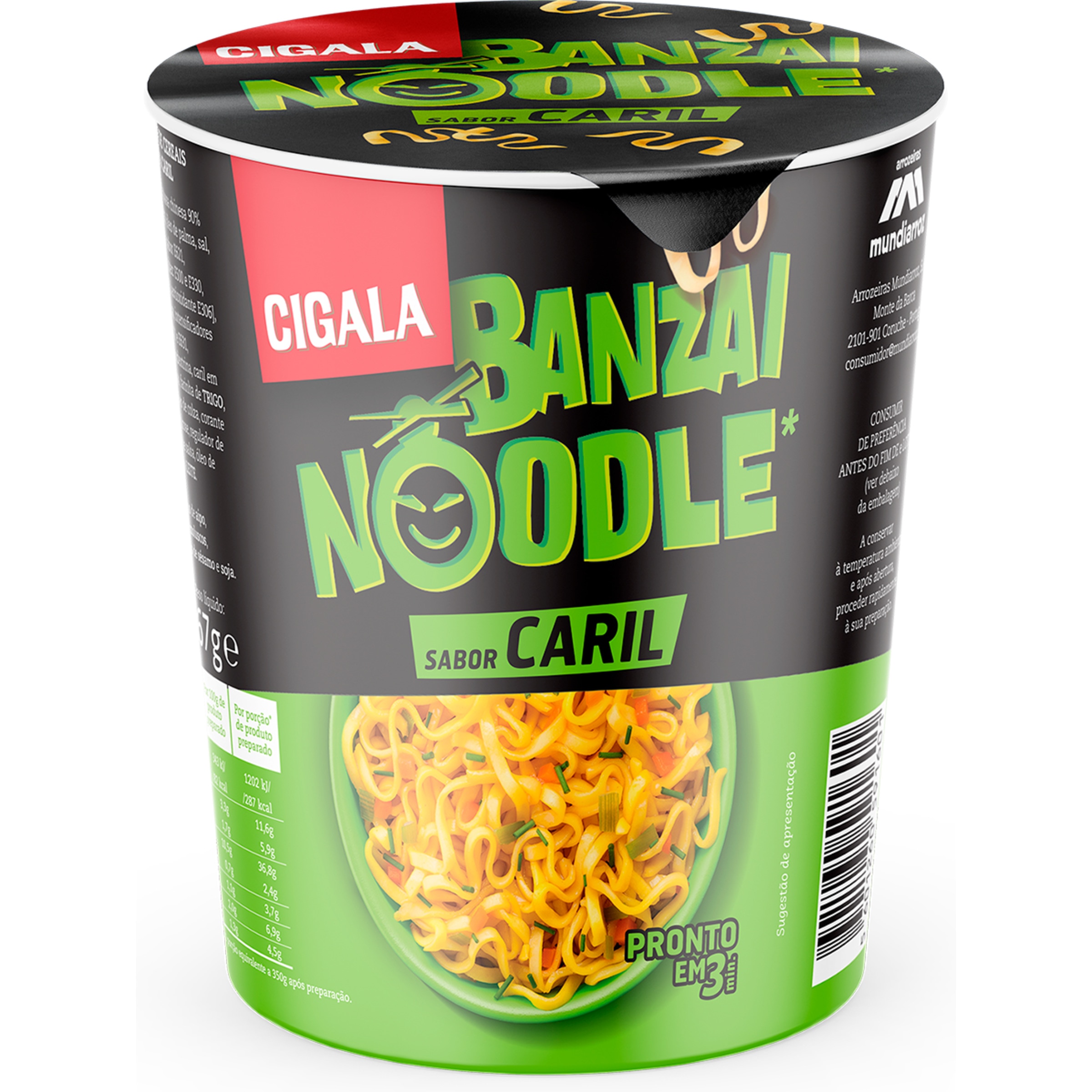 Noodles com Sabor a Caril embalagem 67 g