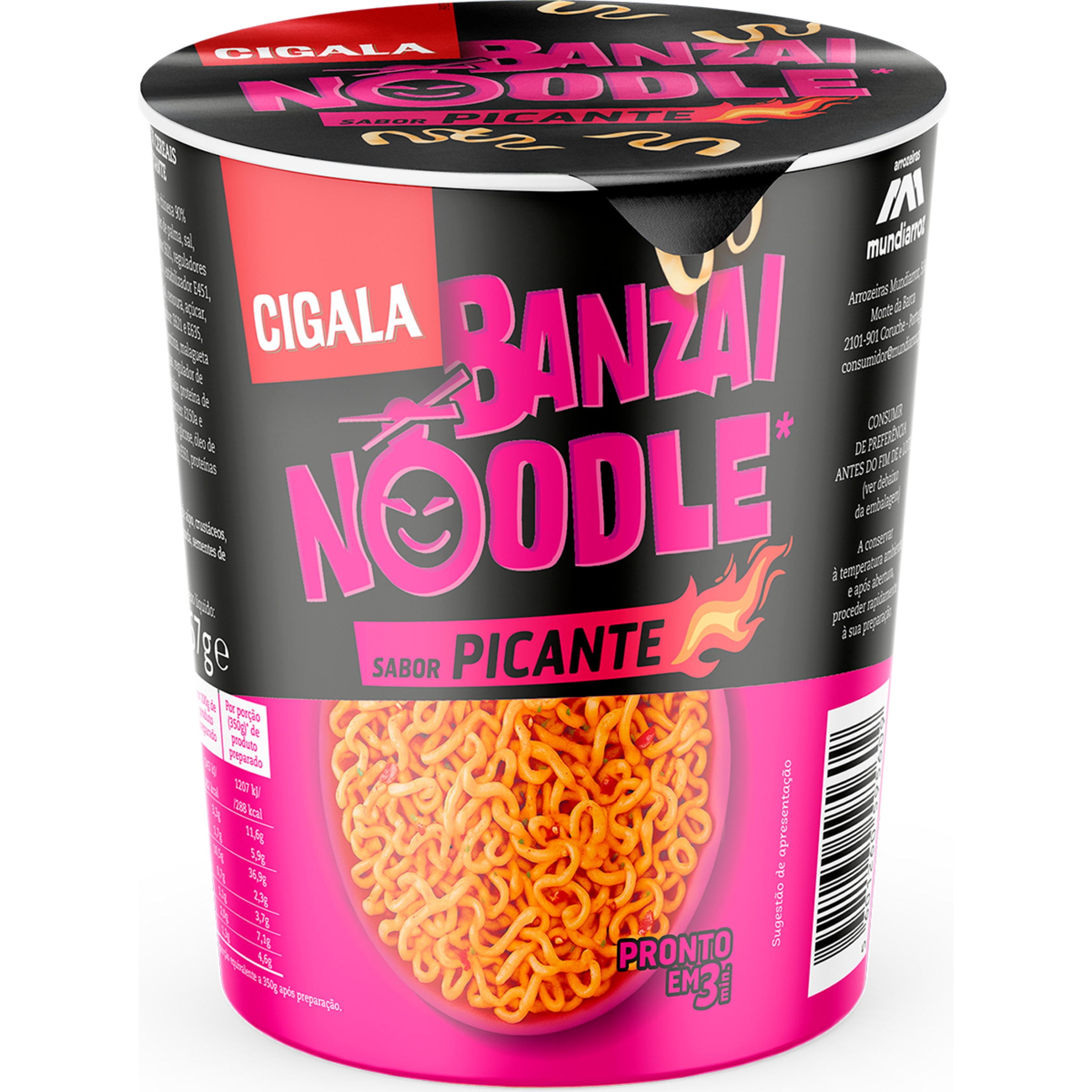 Noodles Banzai Picante embalagem 67 g