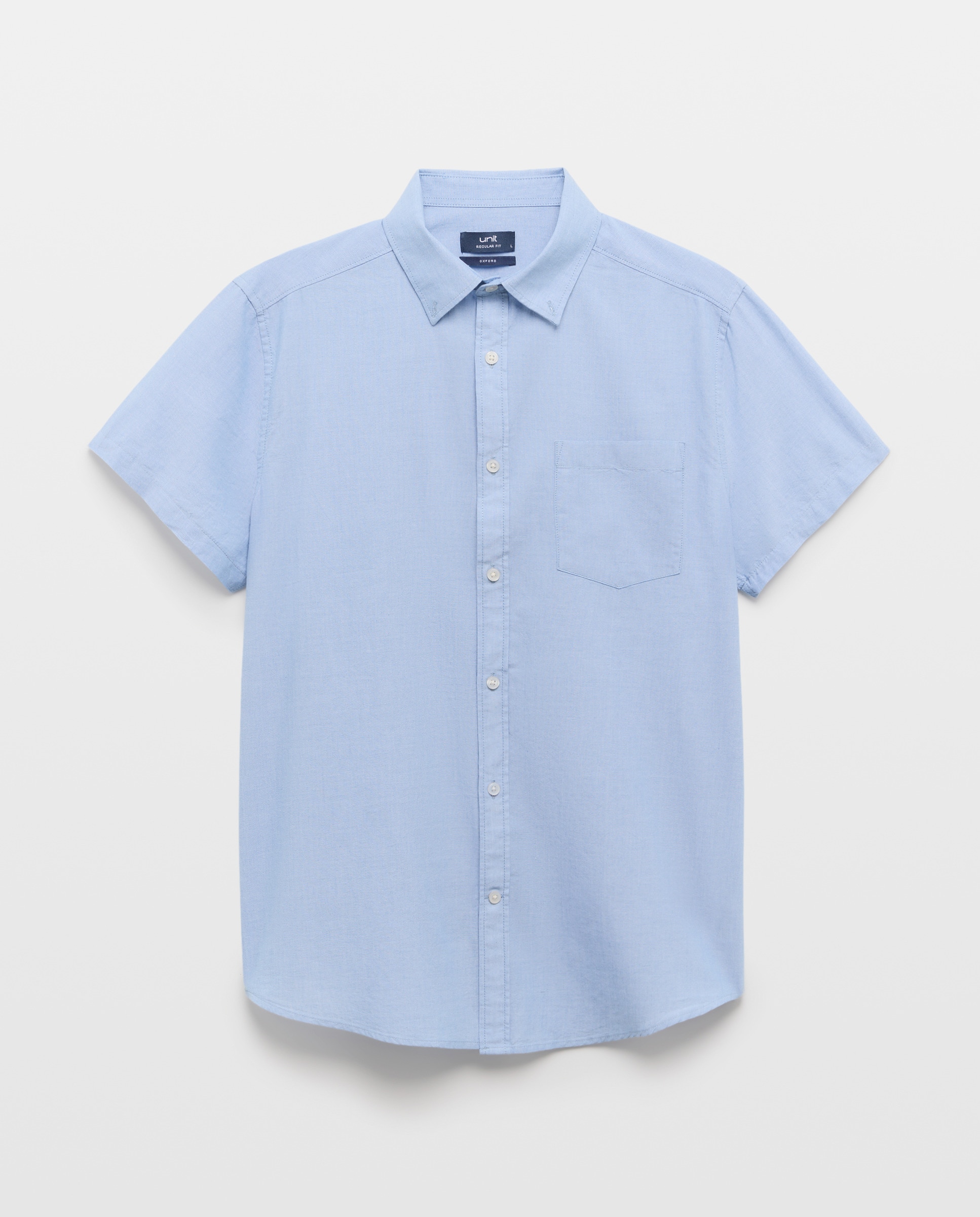 Camisa sport manga corta hombre chambray 400 Azul-4