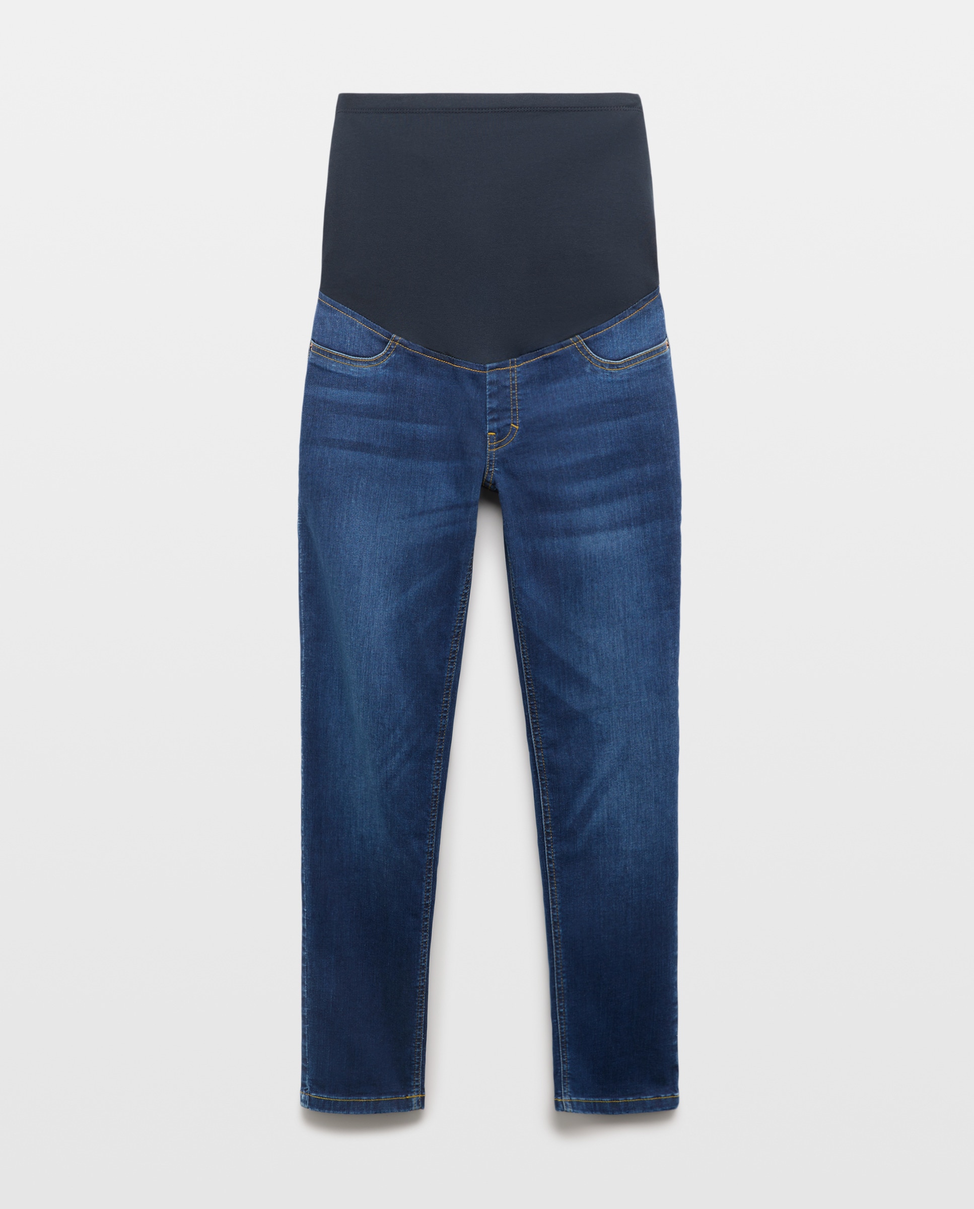 Jeans Pré-Mamã Lisas com Cintura Elástica Azul pálido-4