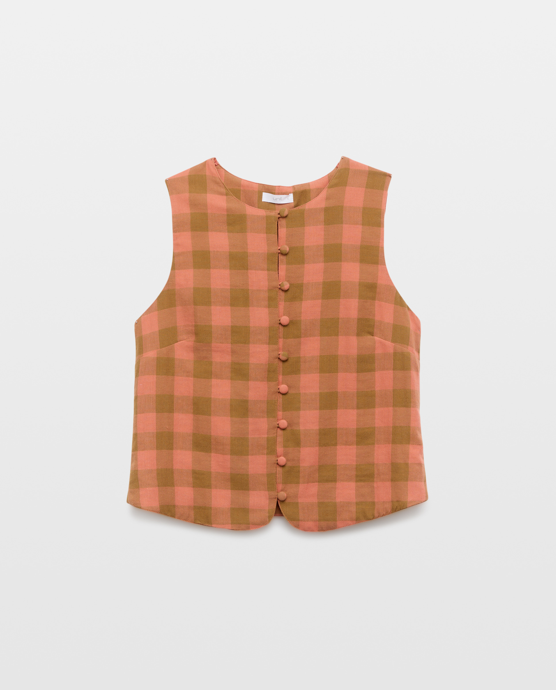 Blusa de mujer de cuadros total look Rojo-4