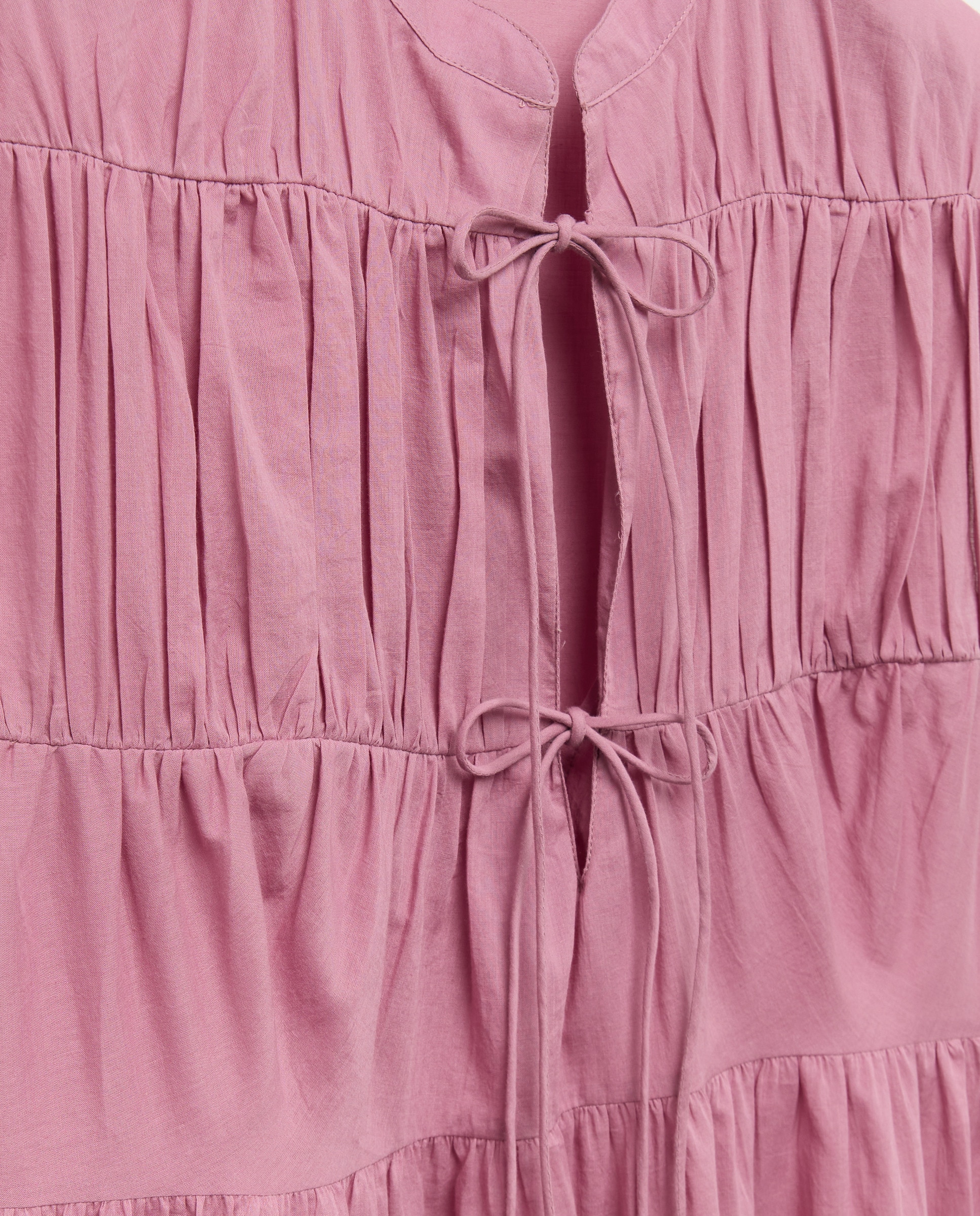 Caftán mujer largo algodón lazos 282 Malva-5