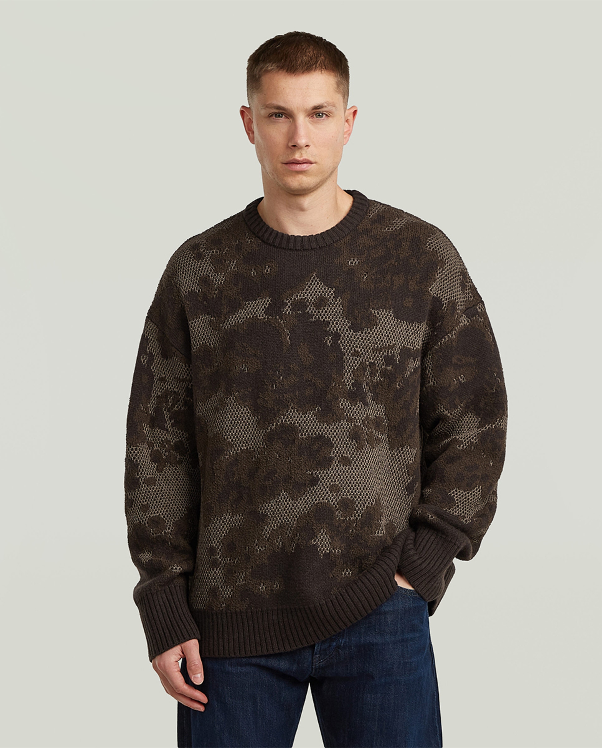 Imagem 0 de Camisola de Malha com Padrão de Camuflagem