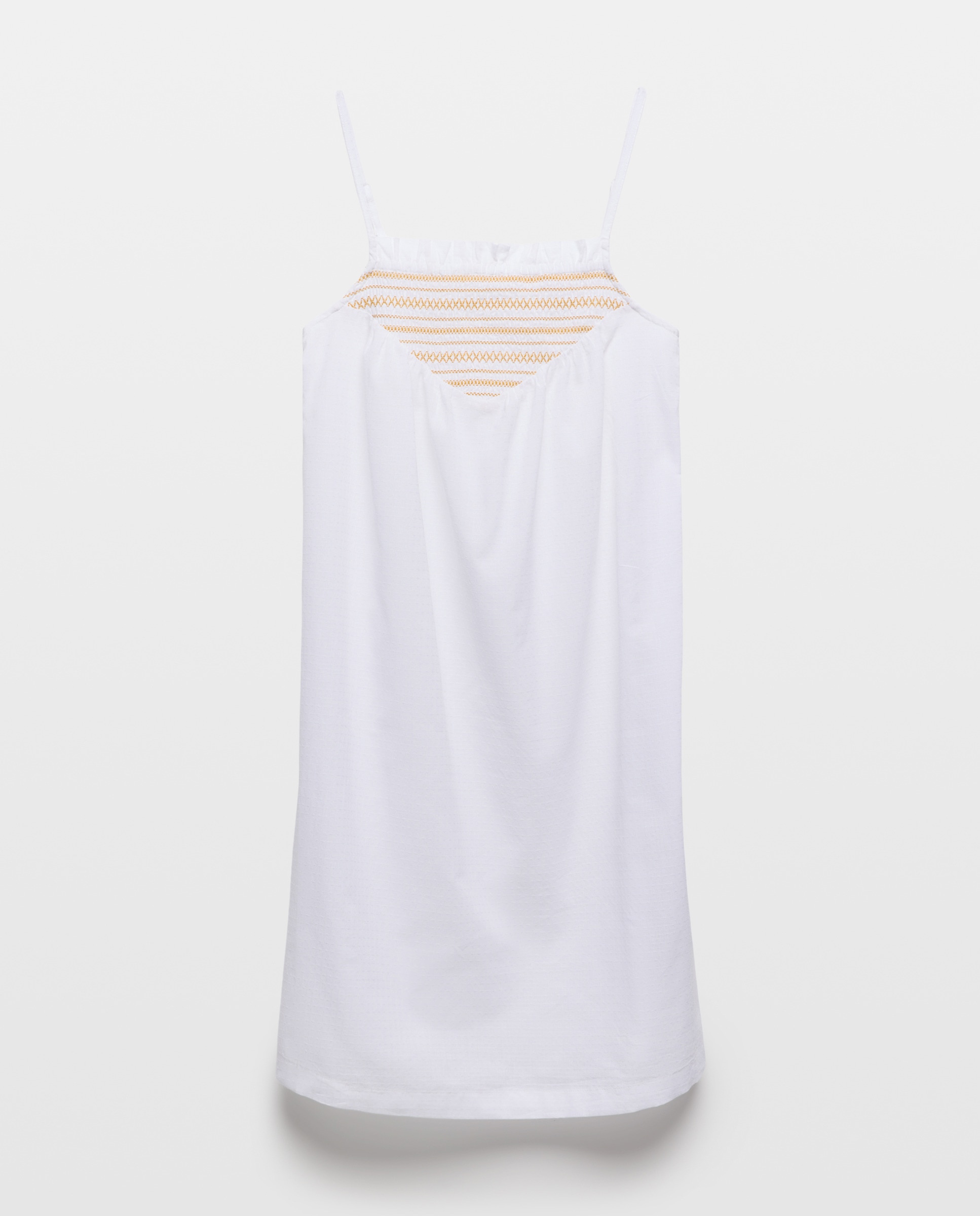 Camisón mujer algodón pechera fruncida 430 Azul oscuro-3