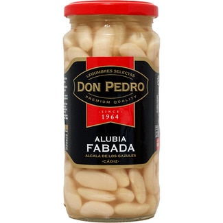 alubia fabada blanca cocida frasco 300 g neto escurrido - Don Pedro