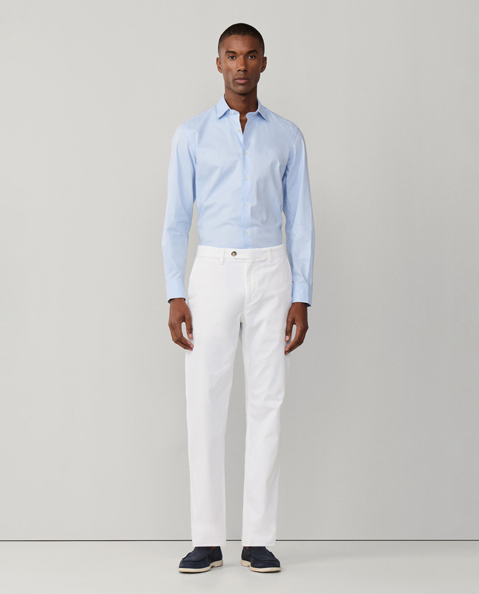 Camisa Fit Club de Algodão Elástico com Lavagem e sem Bolso Azul-10