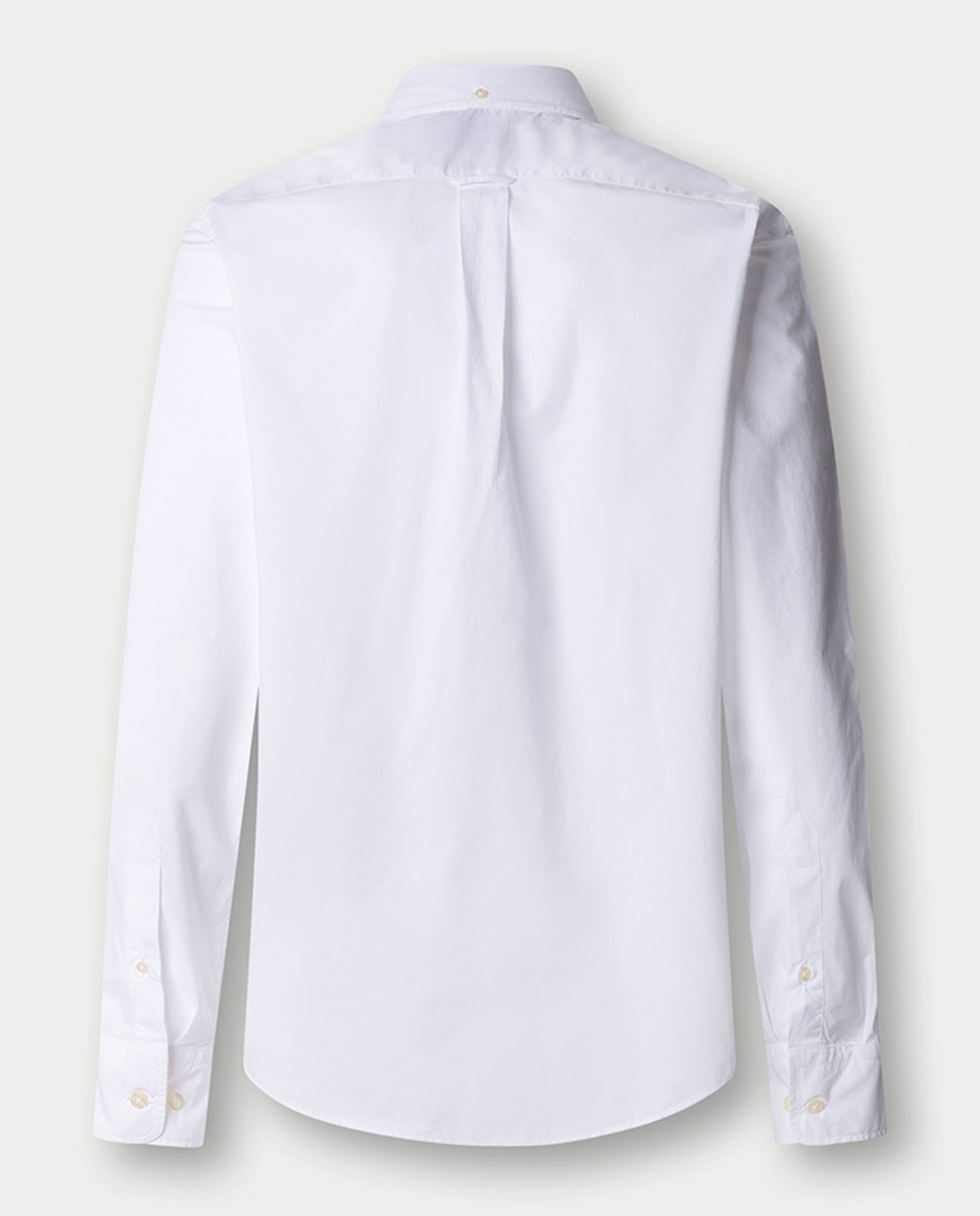 Camisa Classic Fit Lisa com Colarinho de Botão Branco-5