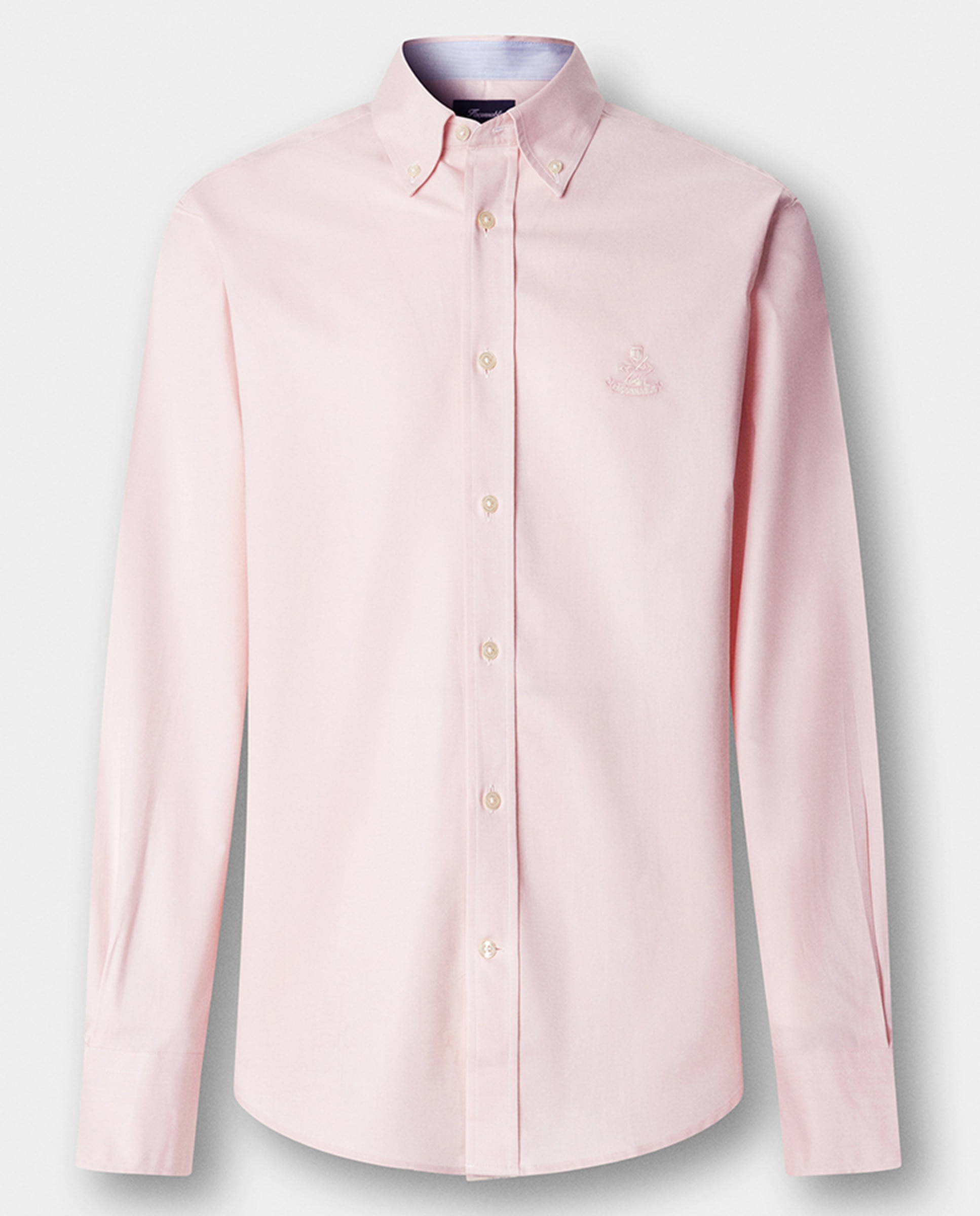Camisa Regular Fit Lisa de Algodão com Logótipo Birdie Rosa-6