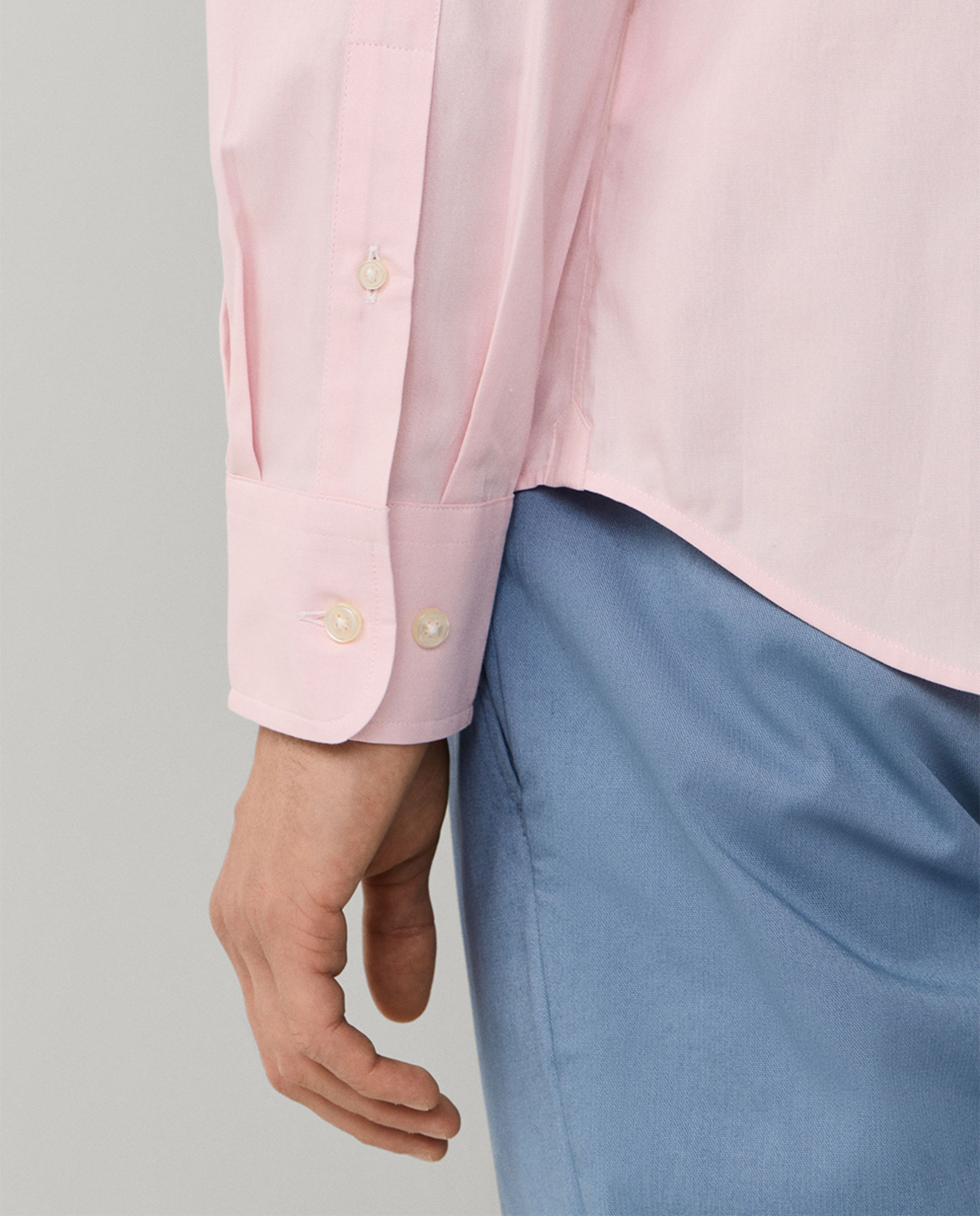 Camisa Regular Fit Lisa de Algodão com Logótipo Birdie Rosa-4