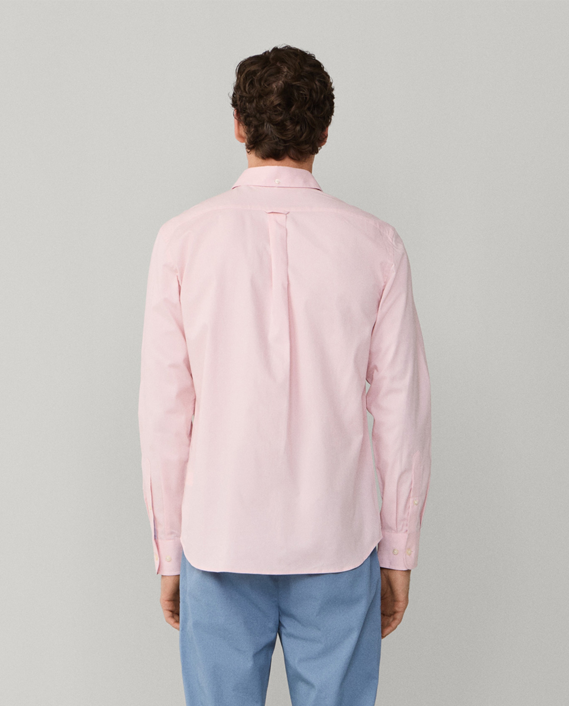 Camisa Regular Fit Lisa de Algodão com Logótipo Birdie Rosa-2