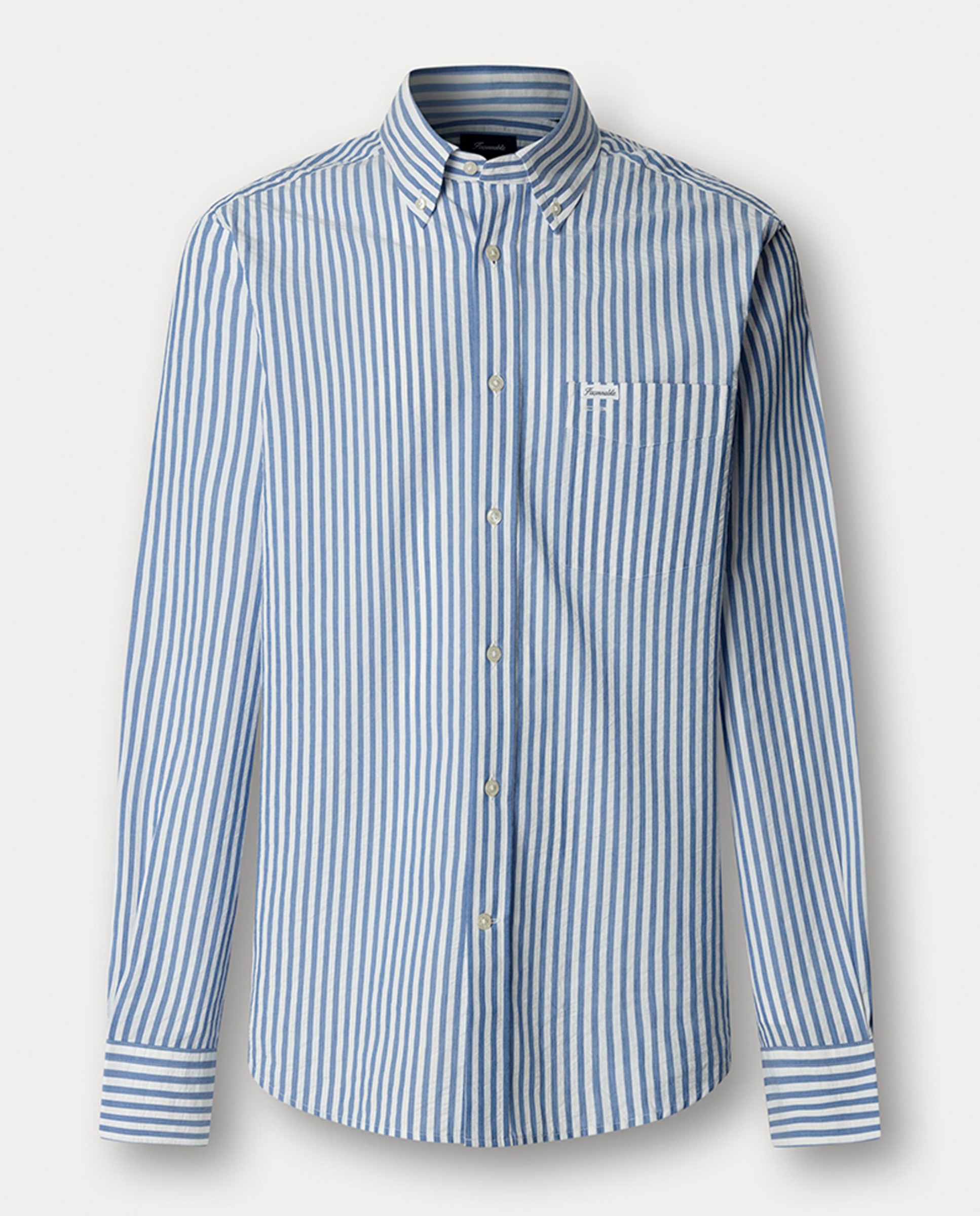 Imagem 0 de Camisa às Riscas em Algodão e Seersucker Fit Club