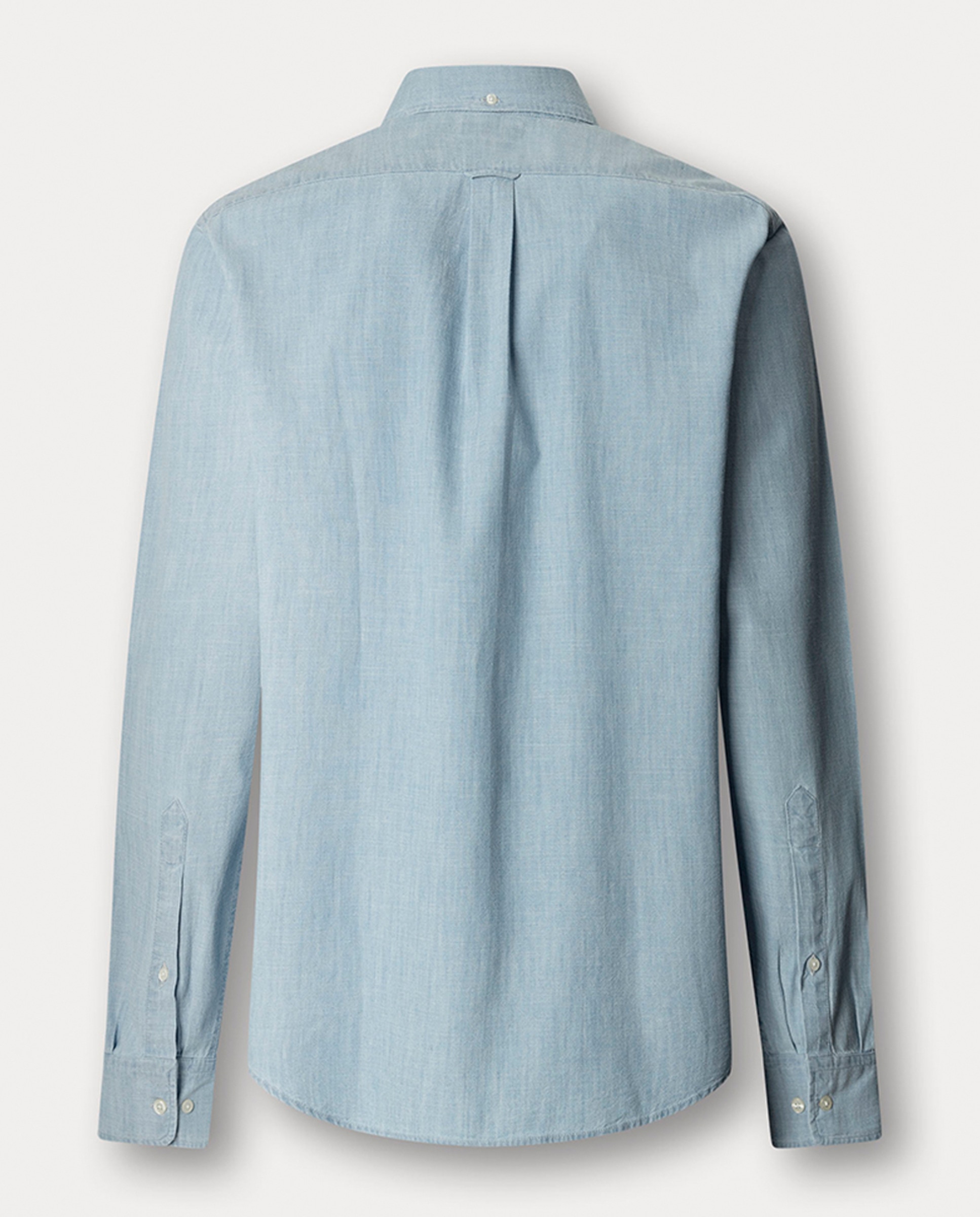 Camisa Regular Fit em Algodão e Chambray Azul-índigo-2