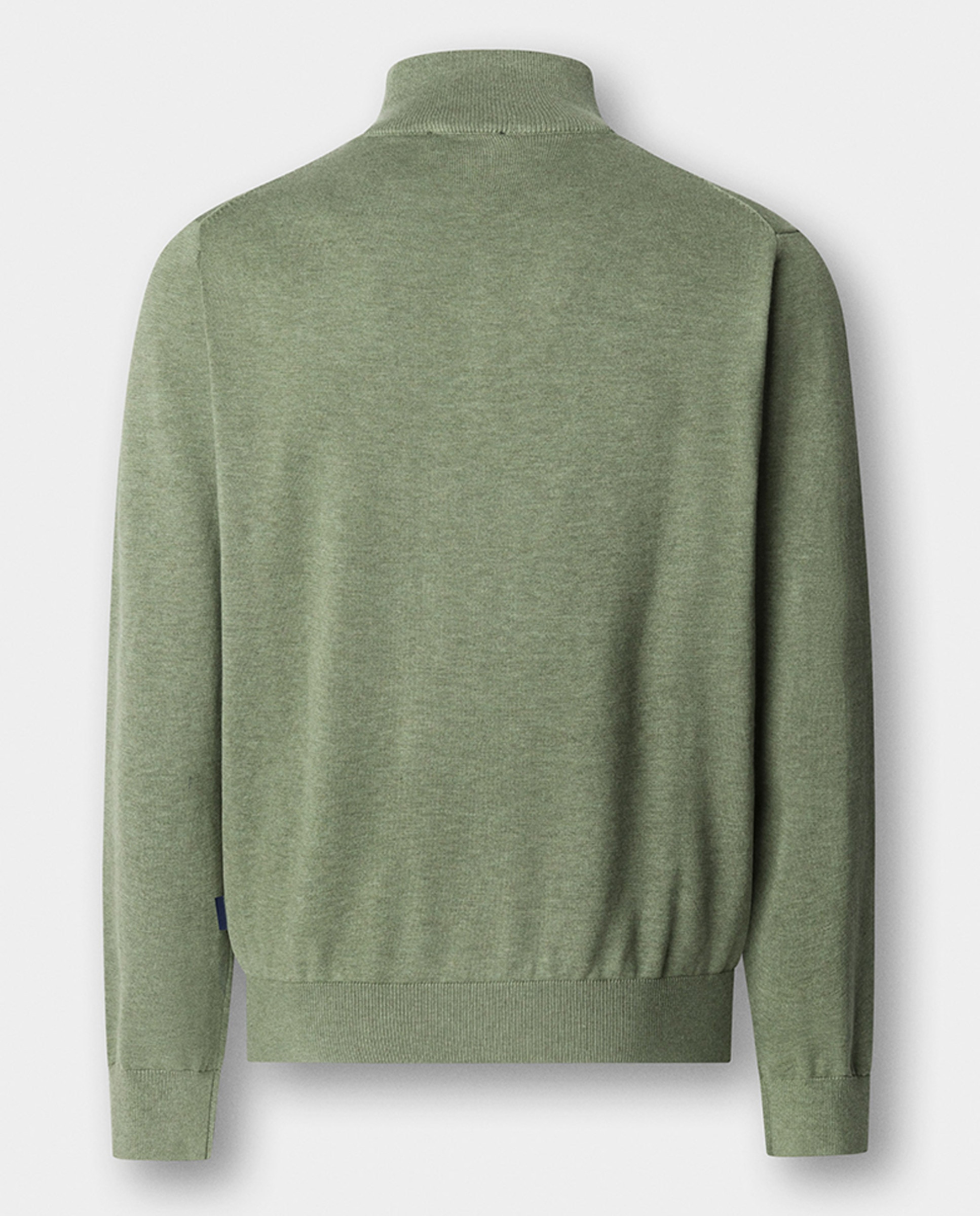 Camisola de Malha Lisa com Meio Fecho de Correr Verde-8