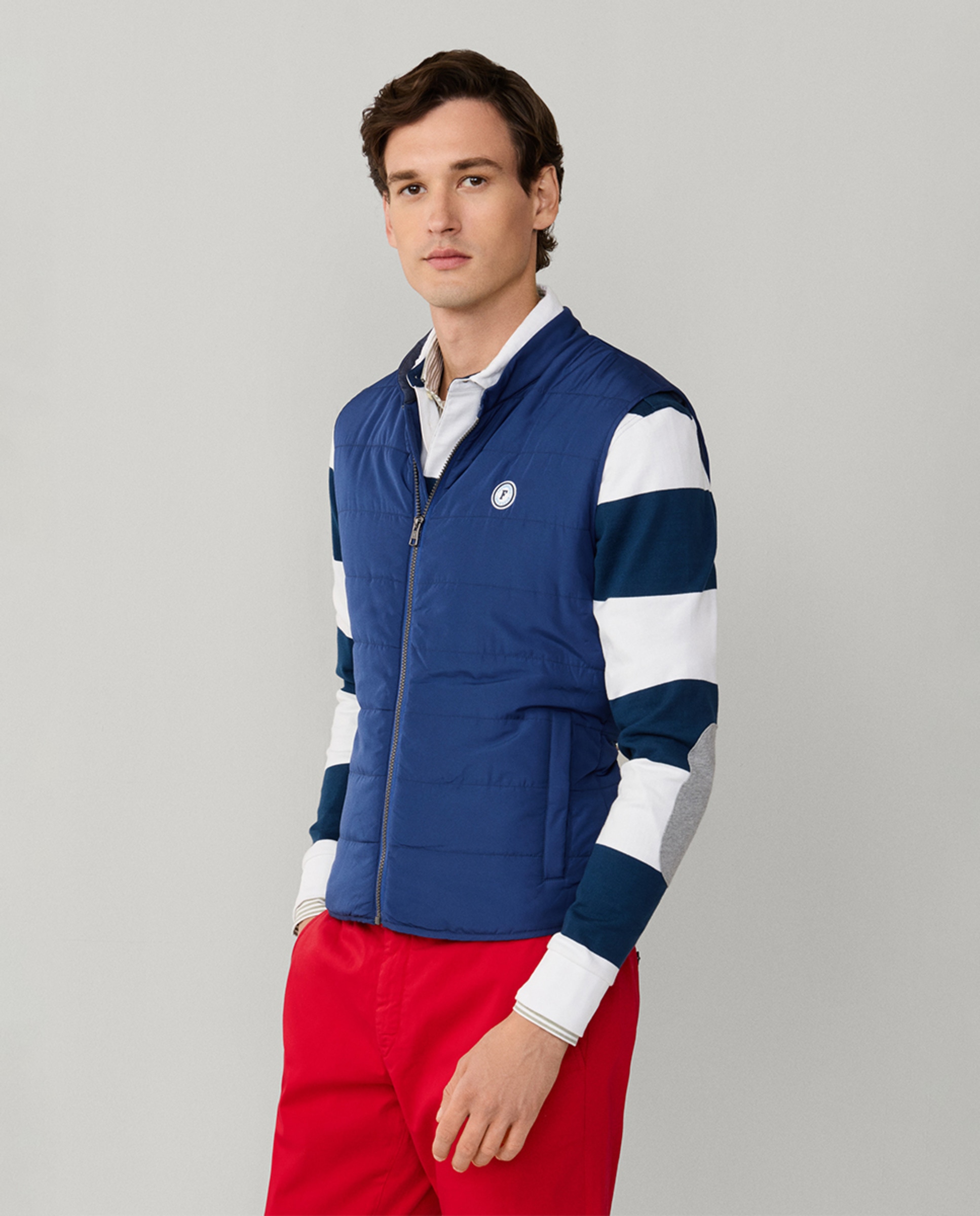 Colete de Viagem Acolchoado de Nylon Azul-5