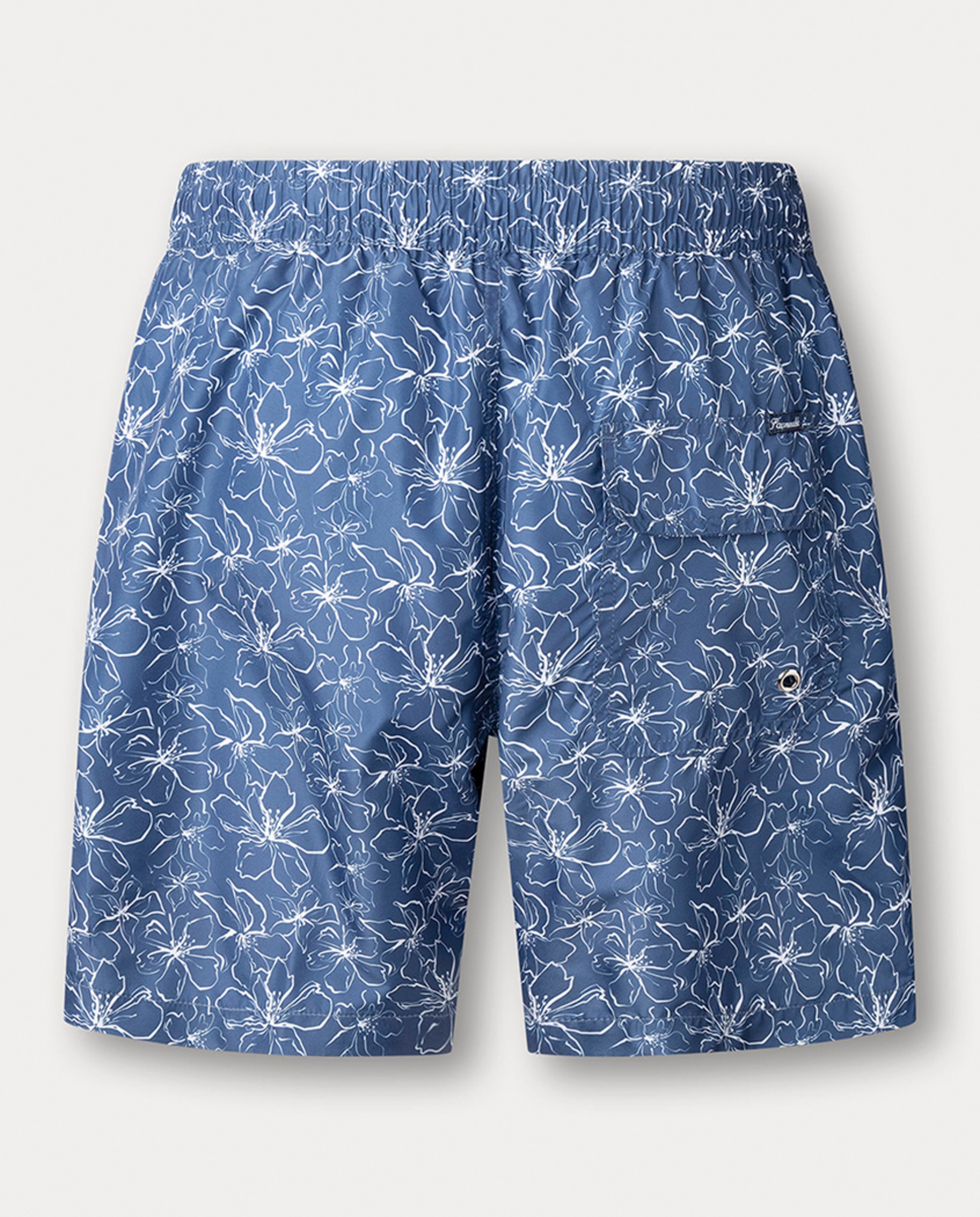 Calções de Banho com Estampado Floral Azul-2