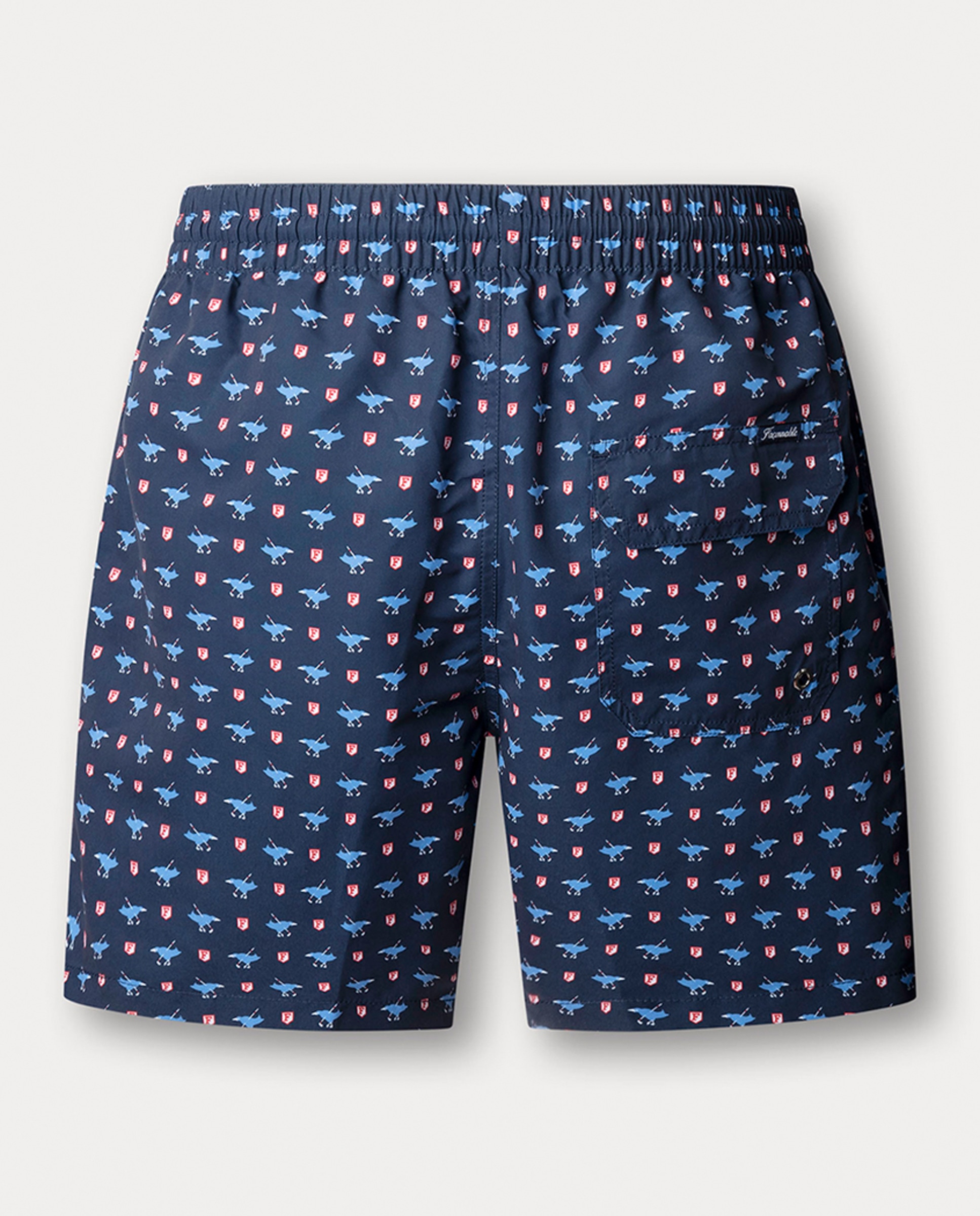 Calções de Banho com Multi-Estampado de Logótipo Birdie Azul-marinho-2