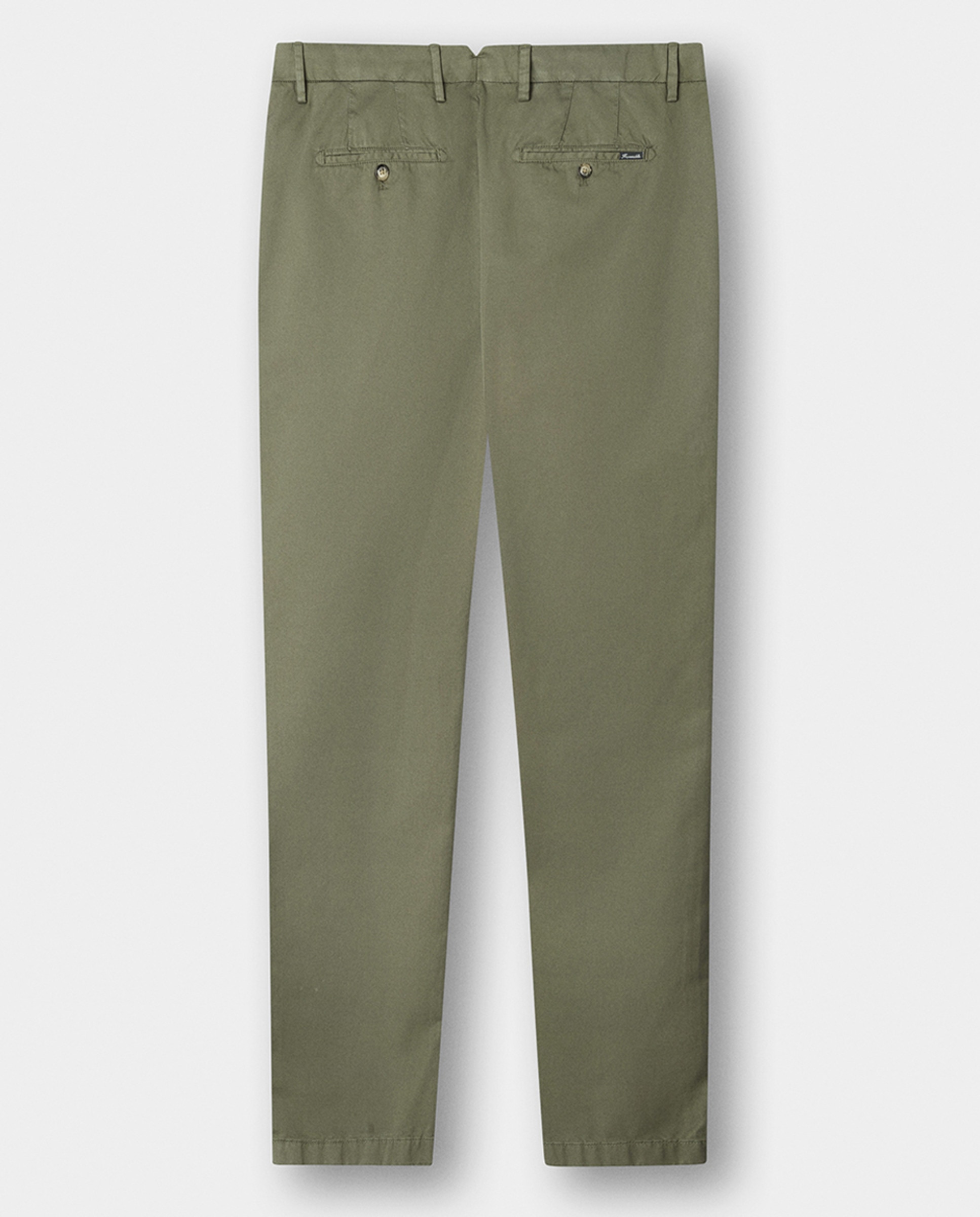 Calças Chino Classic Fit com Algodão Elástico Verde-8