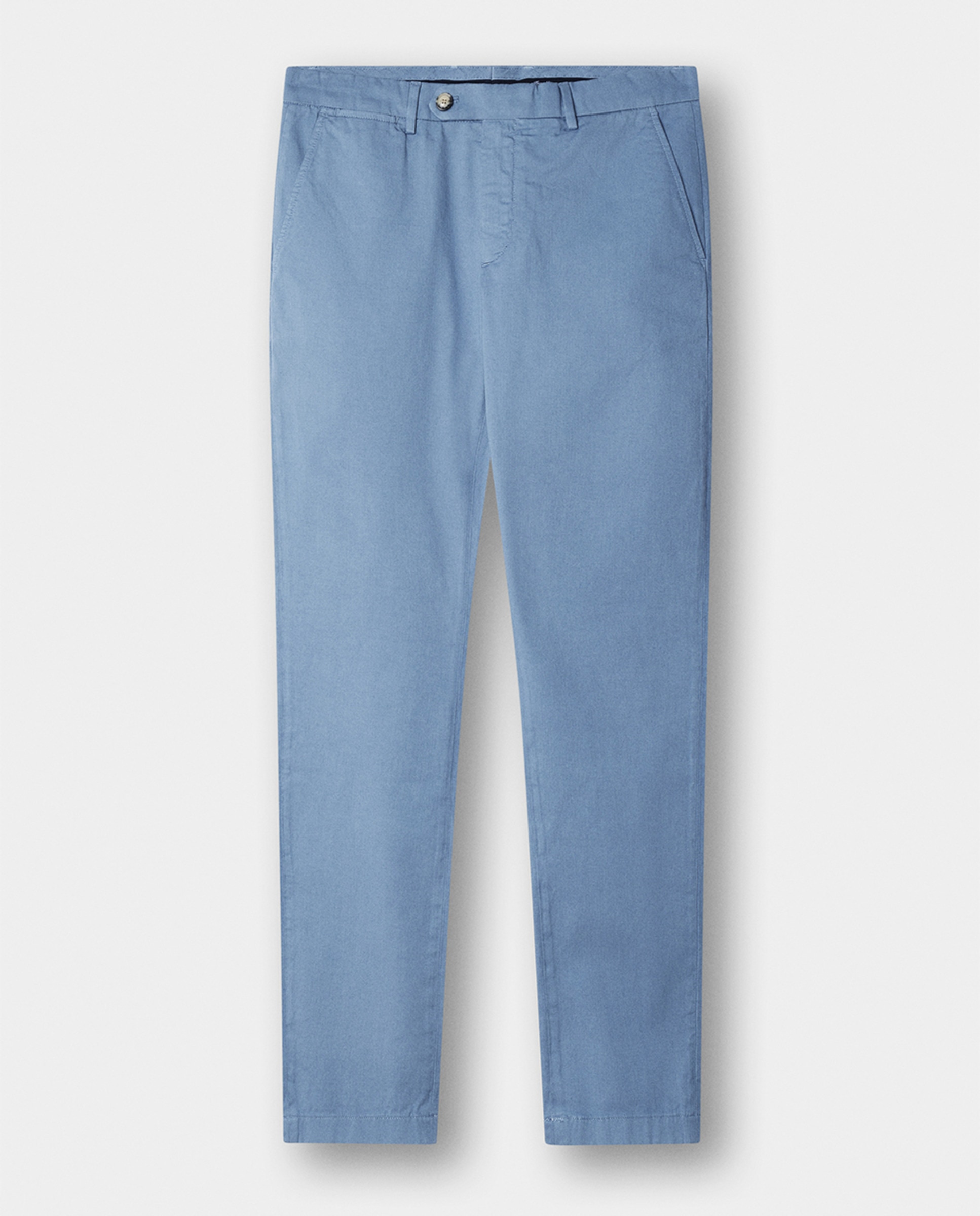 Imagen 7 de Pantalón chino de hombre de algodón texturizado regular fit - Façonnable - Azul Azul