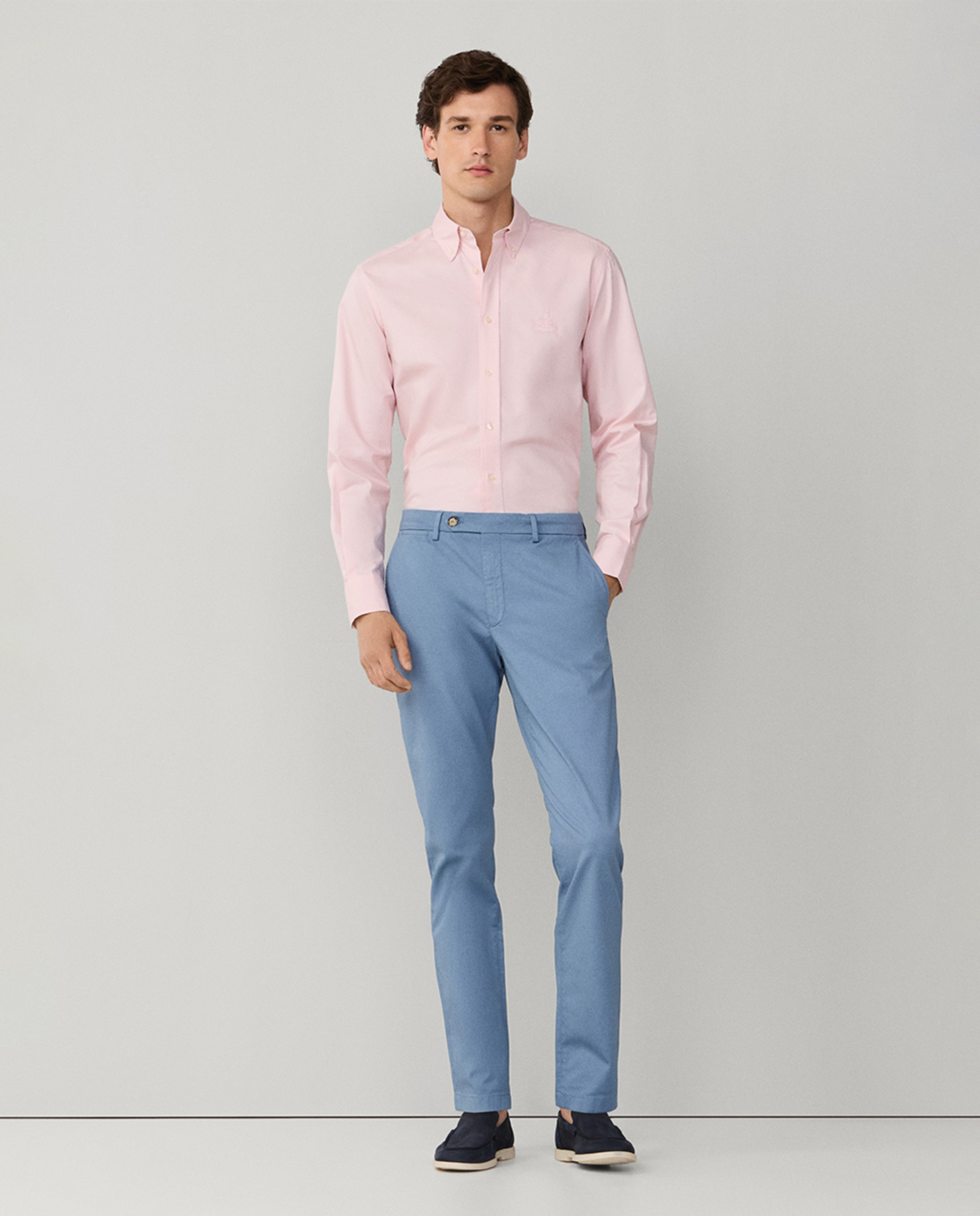 Imagen 1 de Pantalón chino de hombre de algodón texturizado regular fit Azul