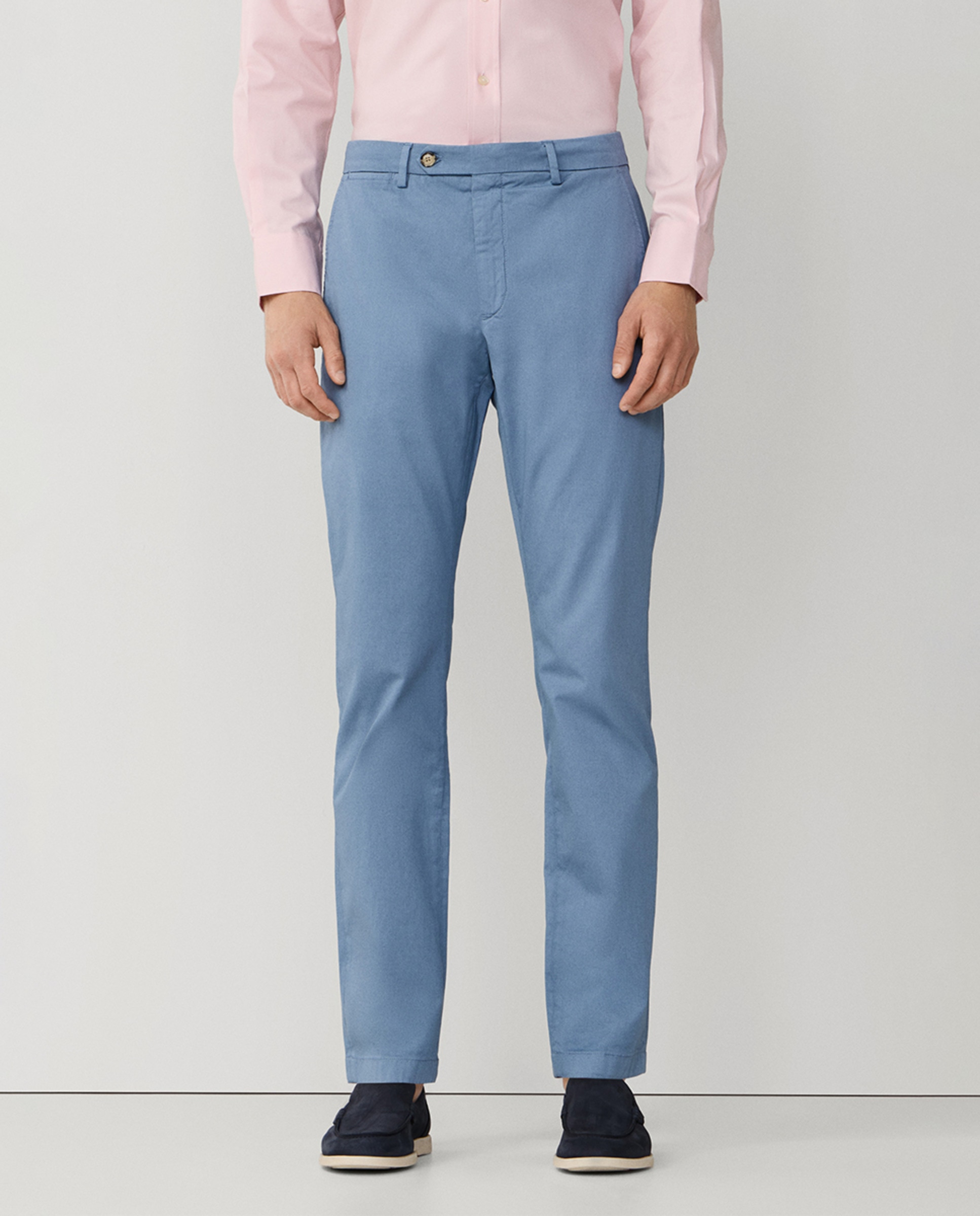 Imagen 2 de Pantalón chino de hombre de algodón texturizado regular fit - Façonnable - Azul Azul