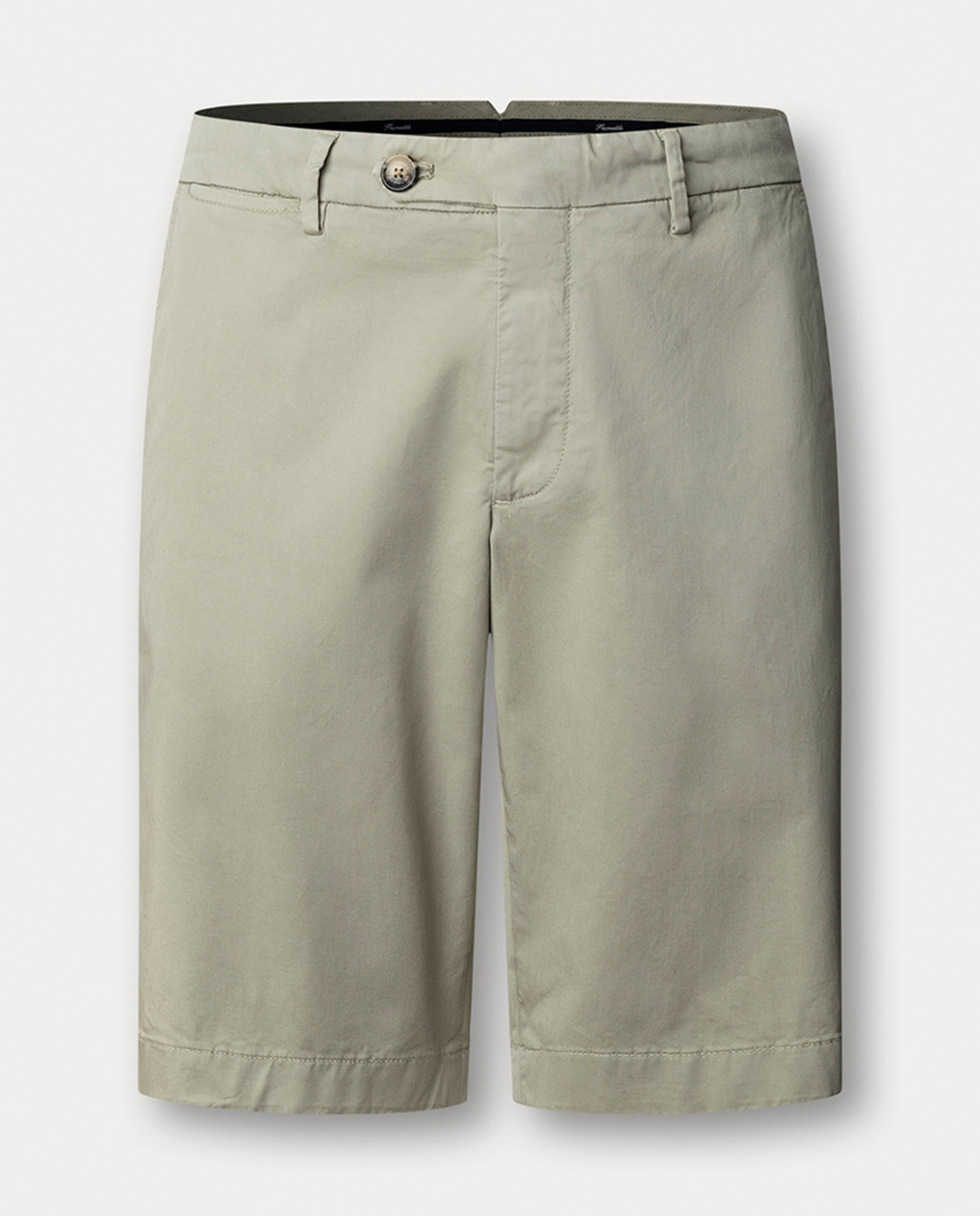 Bermudas Classic Fit de Algodão Elástico Verde-1