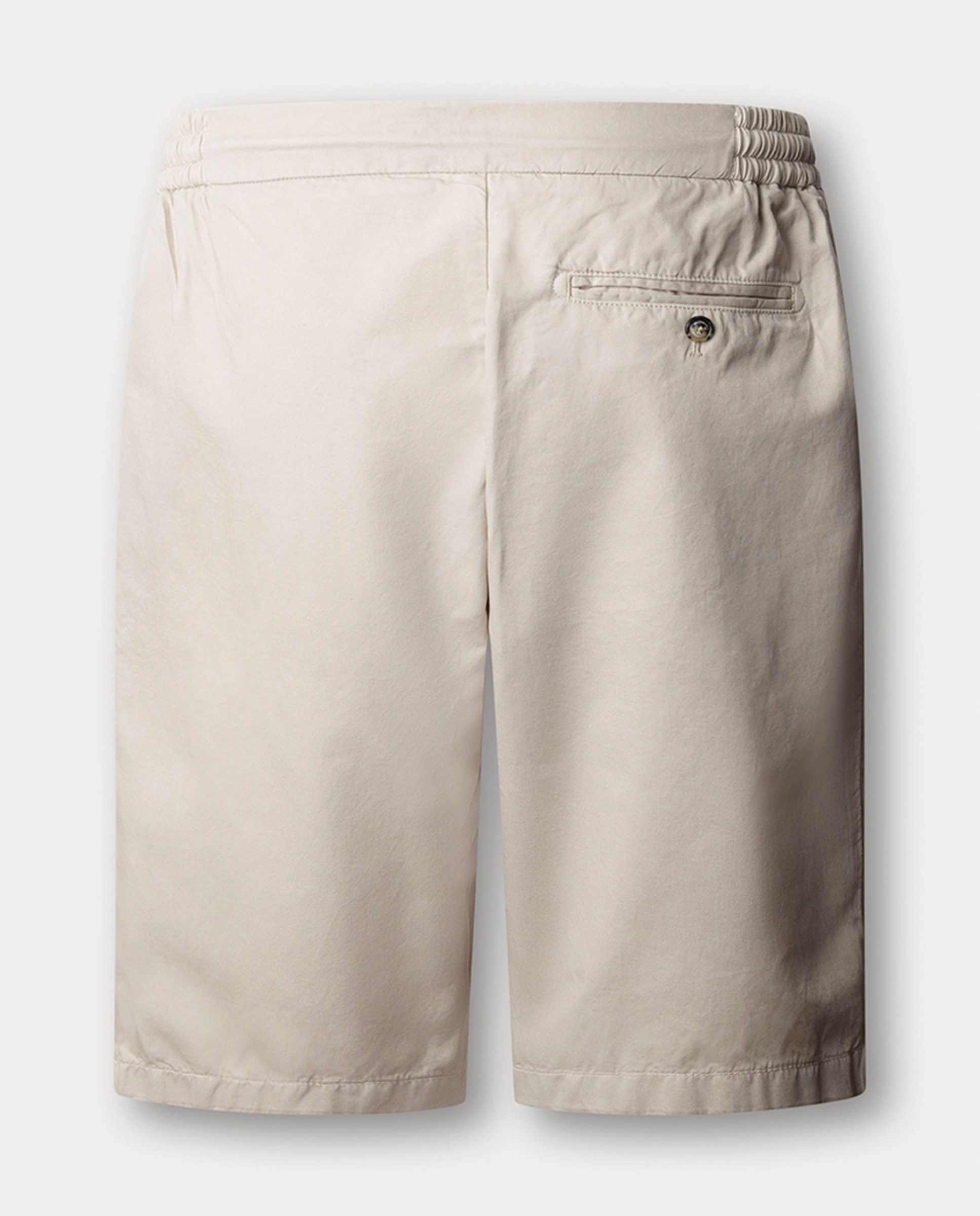 Bermudas de Algodão e Linho com Cordão Bege-2