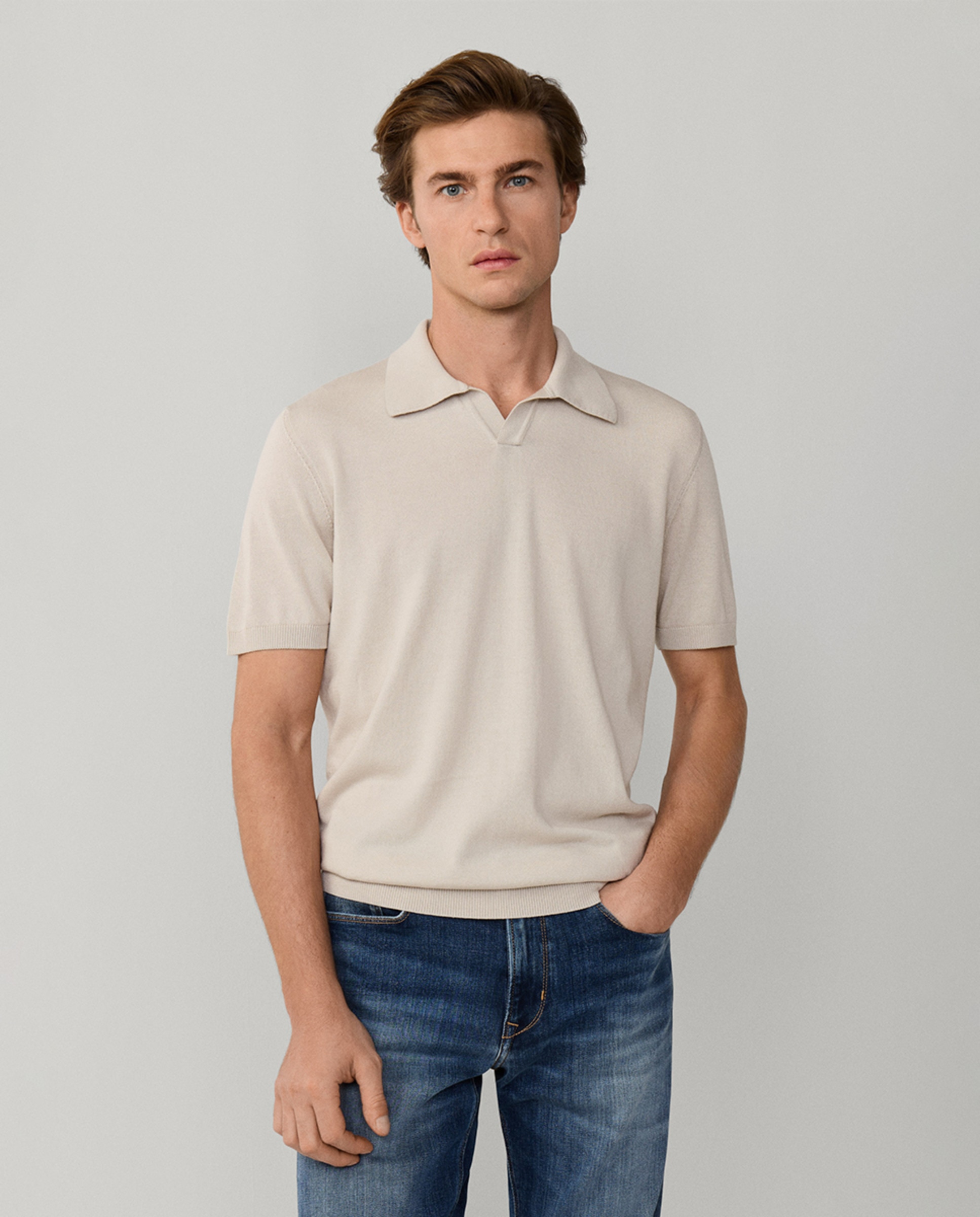 Imagem 0 de Polo de Malha de Algodão com Manga Curta