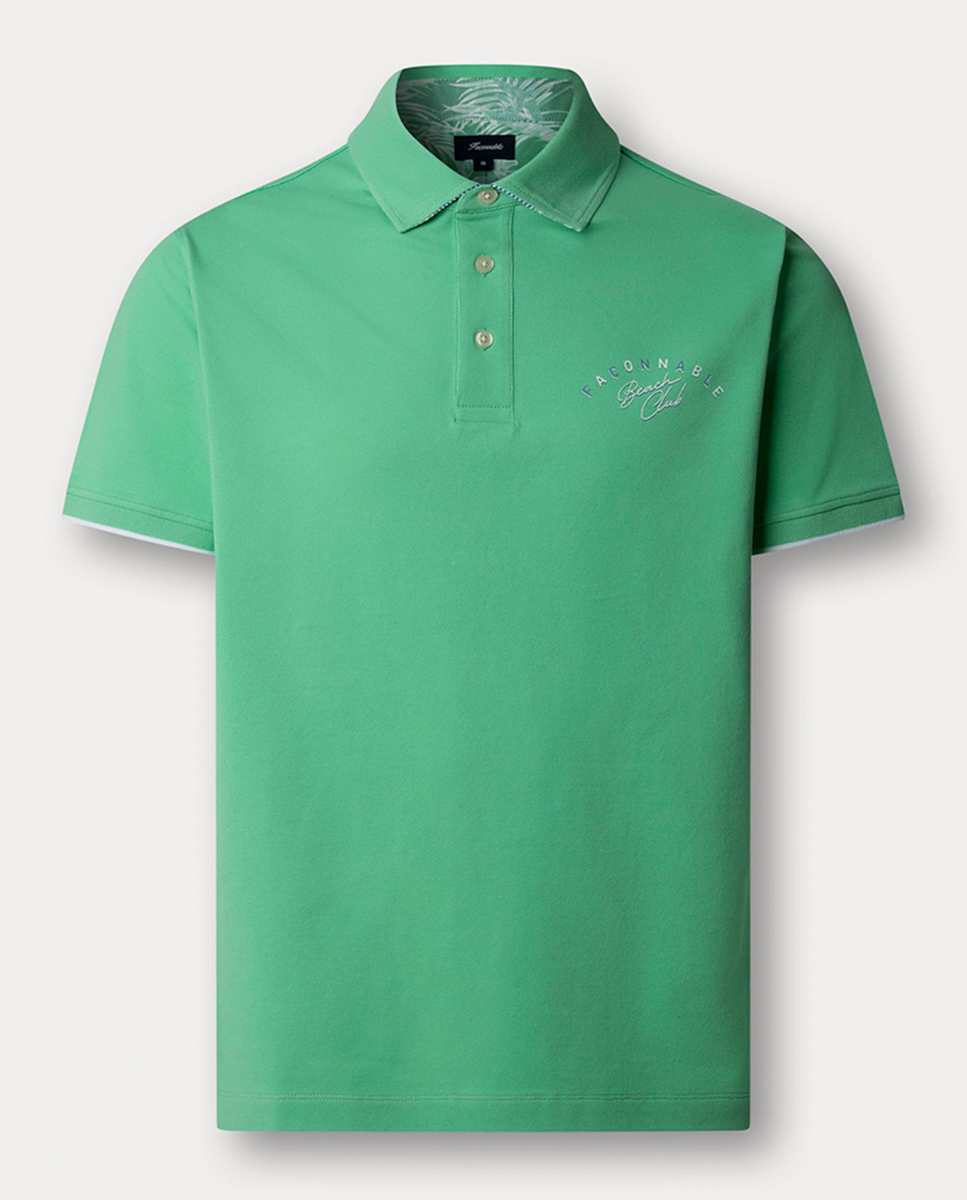 Imagem 0 de Polo Regular Fit de Manga Curta com Estampado Beach Club no Peito