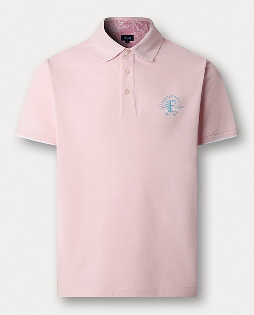 Imagem 0 de Polo Regular Fit com Manga Curta e Estampado Façonnable Côte d'Azur