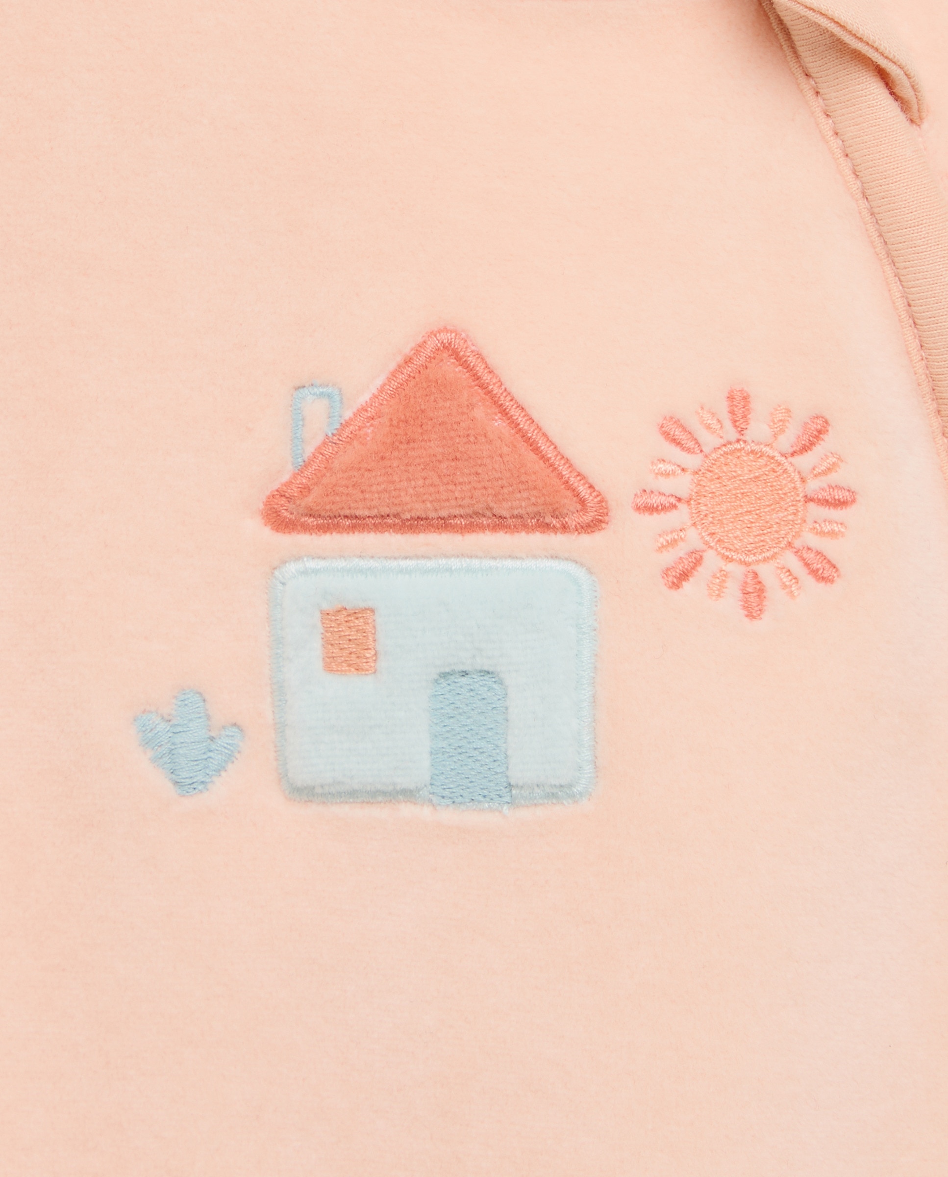 Babygrow Comprido de Velour de Recém-Nascido com Estampado de Sois Vermelho-3