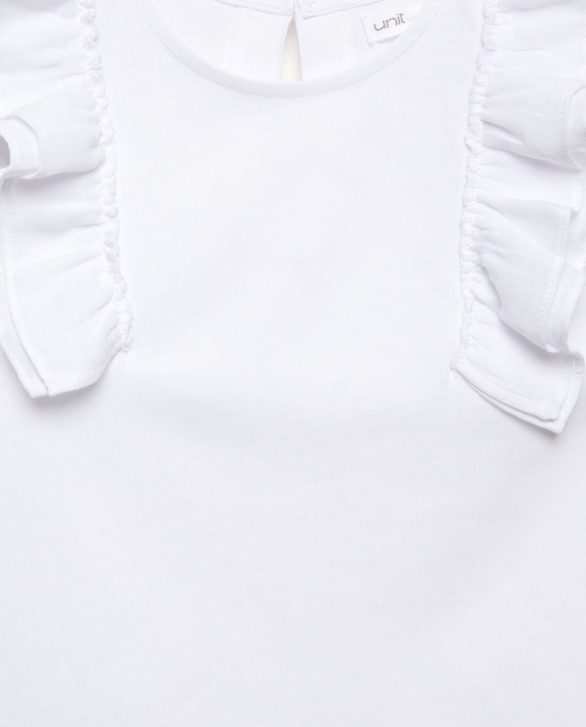Camiseta niña con volante de gasa Blanco-3
