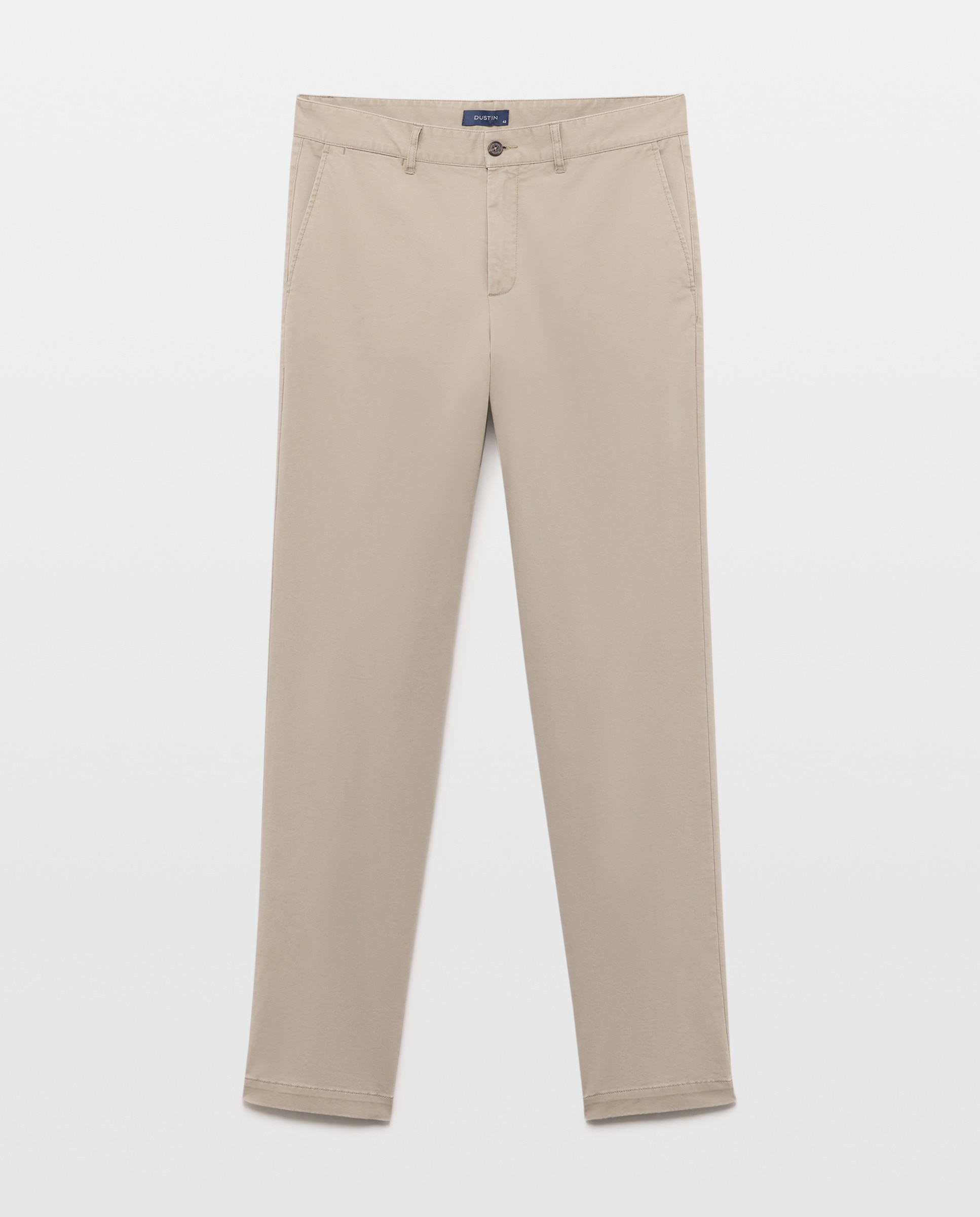 Calças Desportivas Regular em Algodão Elastómero Castanho-claro-4