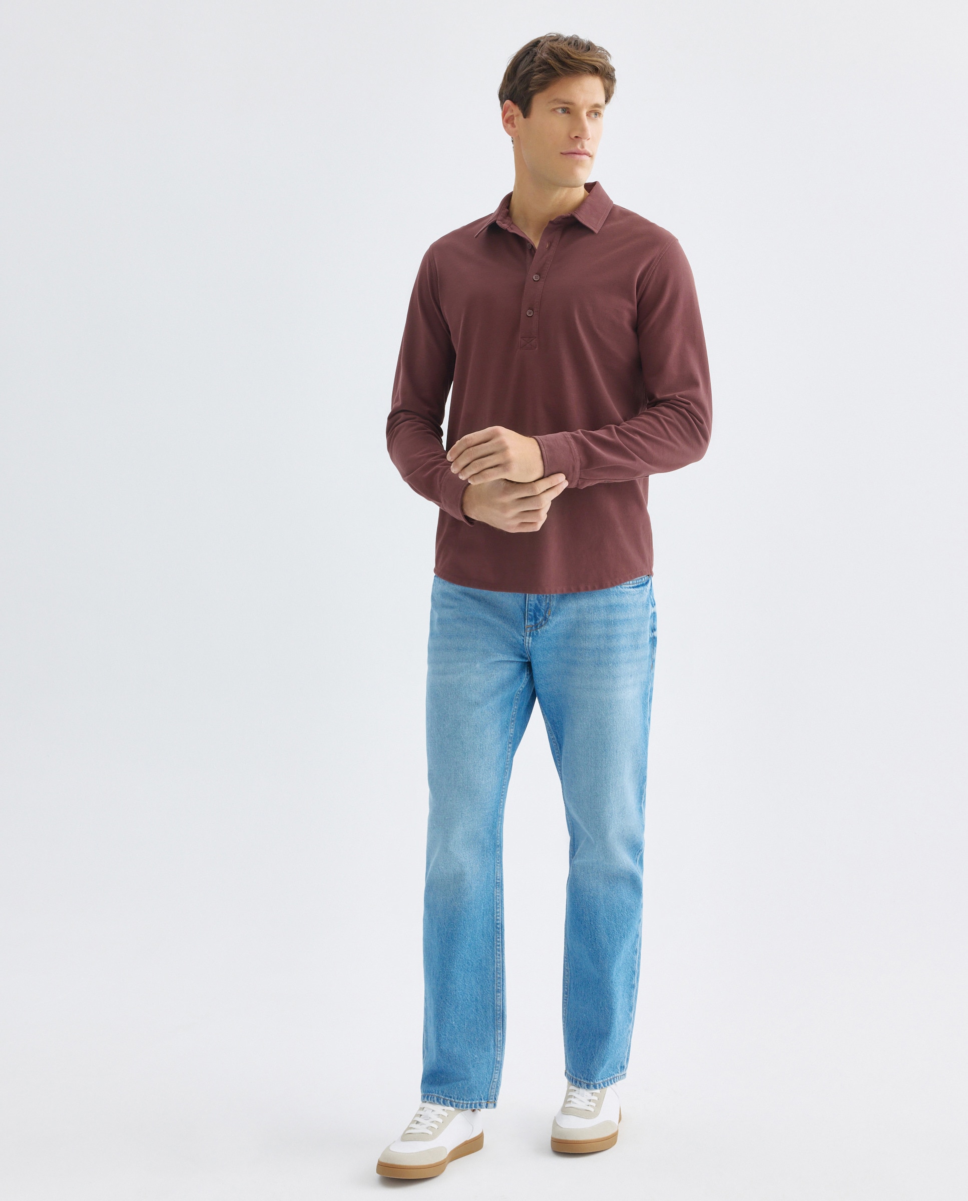 Polo de hombre pique polera liso 200 Rosa-2