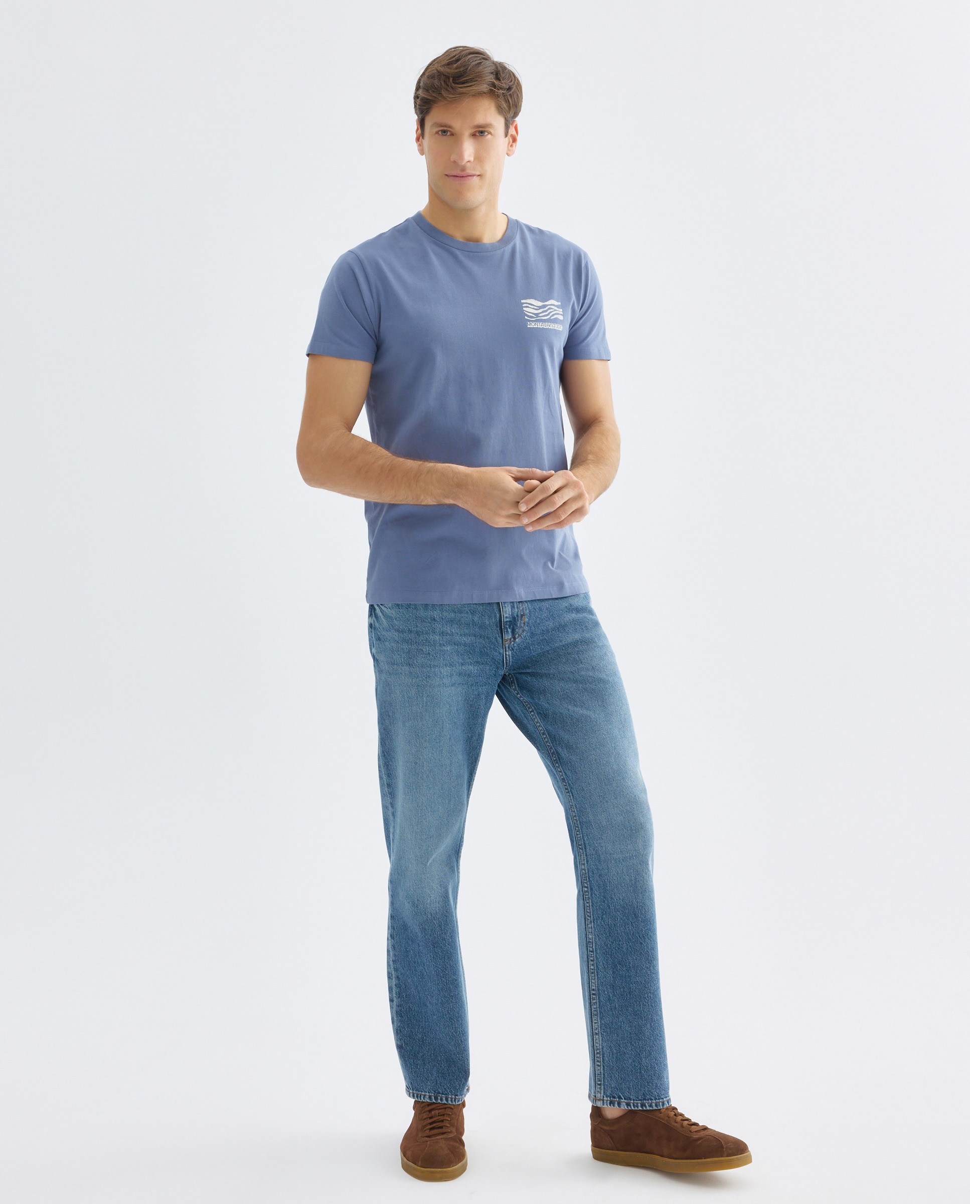 Camiseta de hombre manga corta sunday standard Azul marino-2