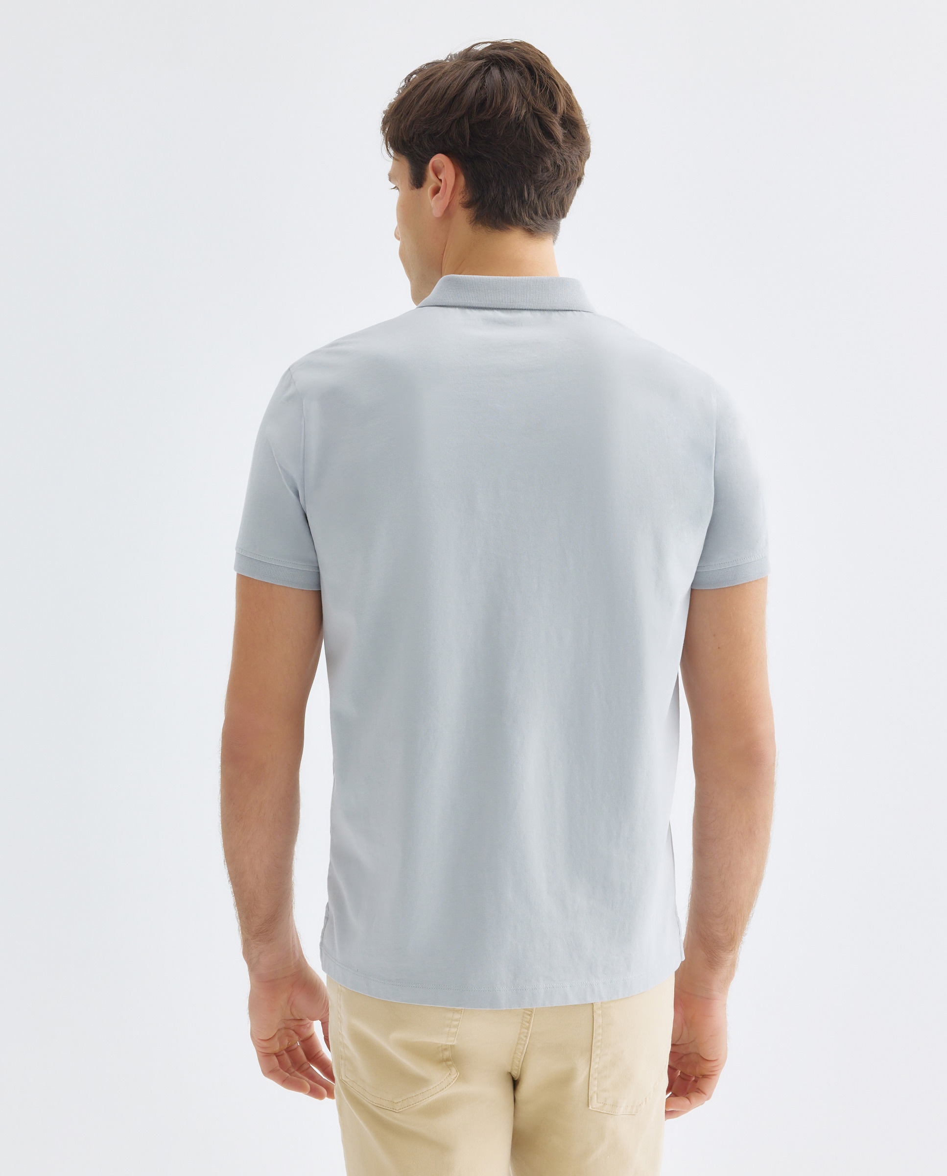 Polo manga corta jersey lavado 410 Azul claro-3