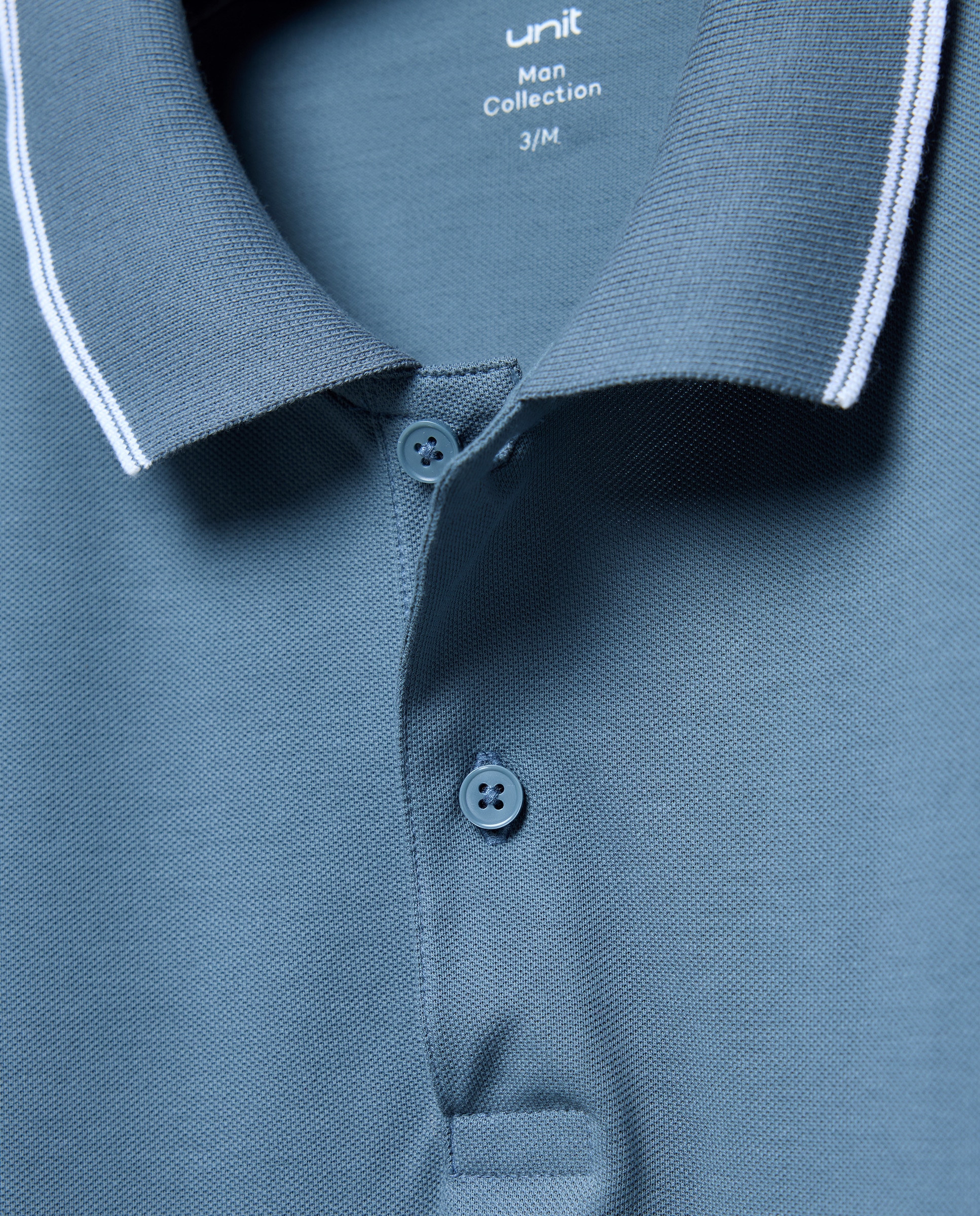 Polo de hombre manga corta raya color 400 Azul-5
