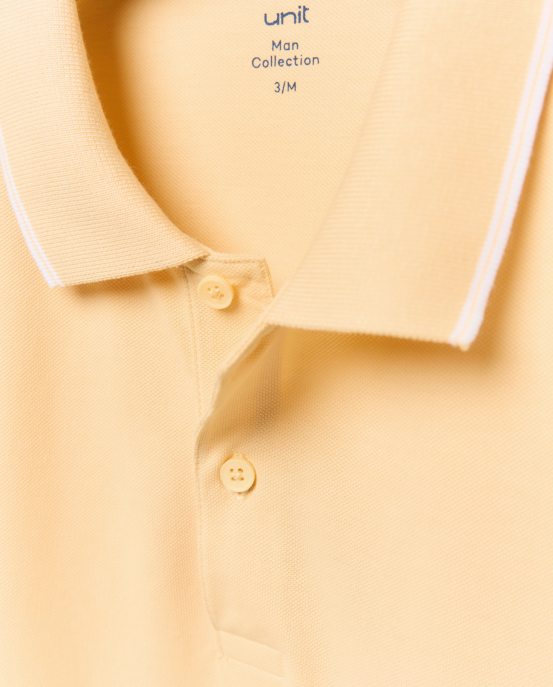 Polo de hombre manga corta raya color 310 Amarillo claro-6