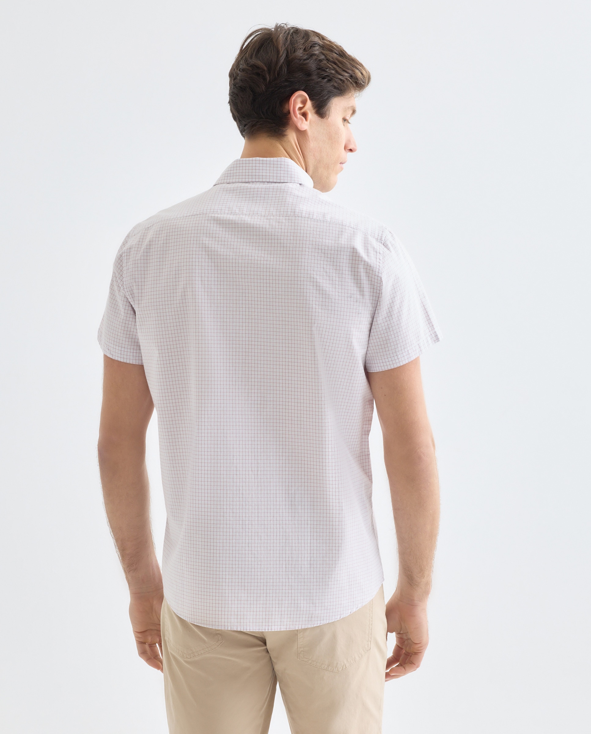 Camisa sport manga corta hombre popelín 220 Rosa palo-3