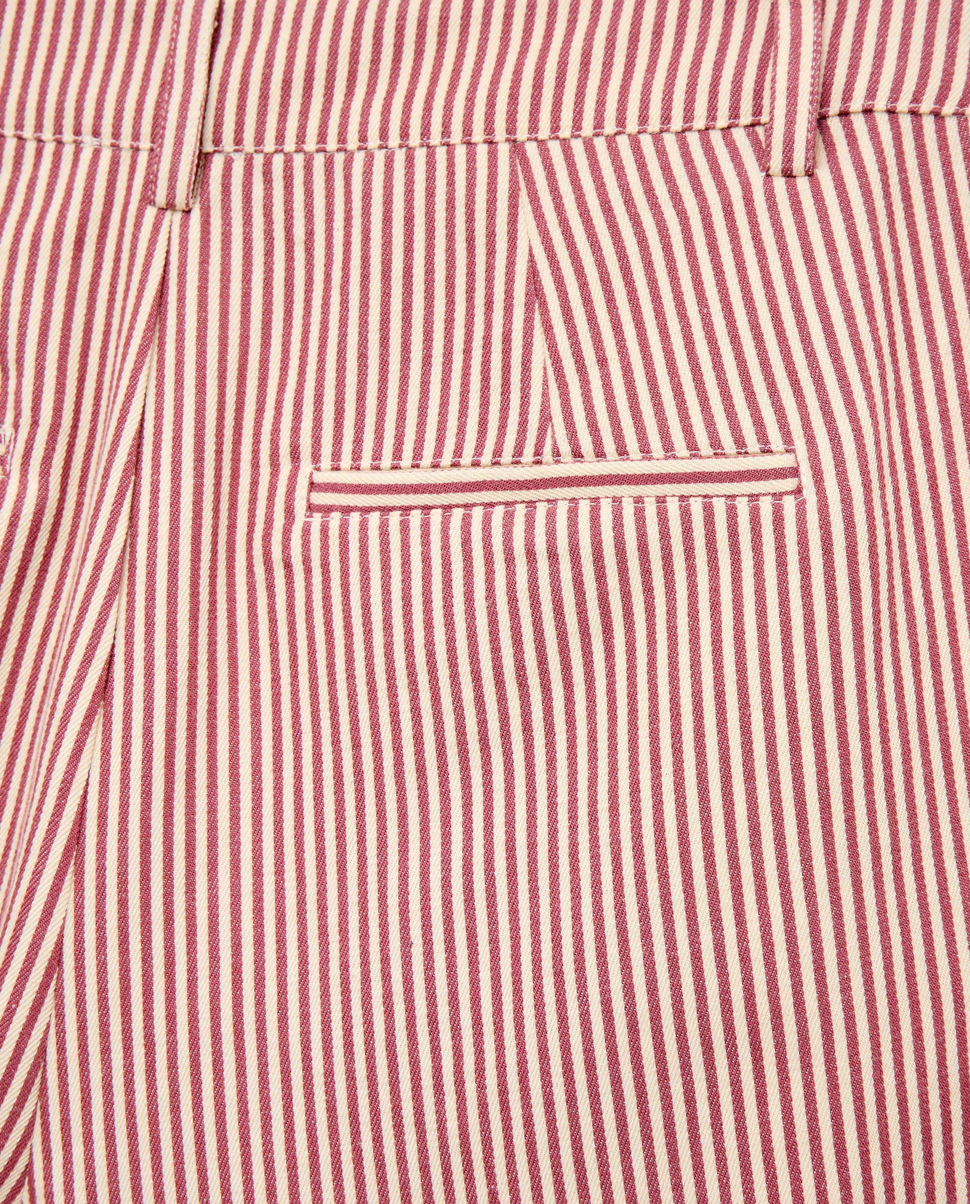 Pantalón de mujer pinzas de rayas Rojo-5
