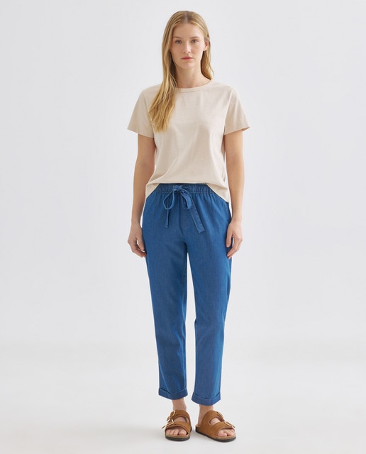 Imagen 0 de Pantalón light denim de mujer