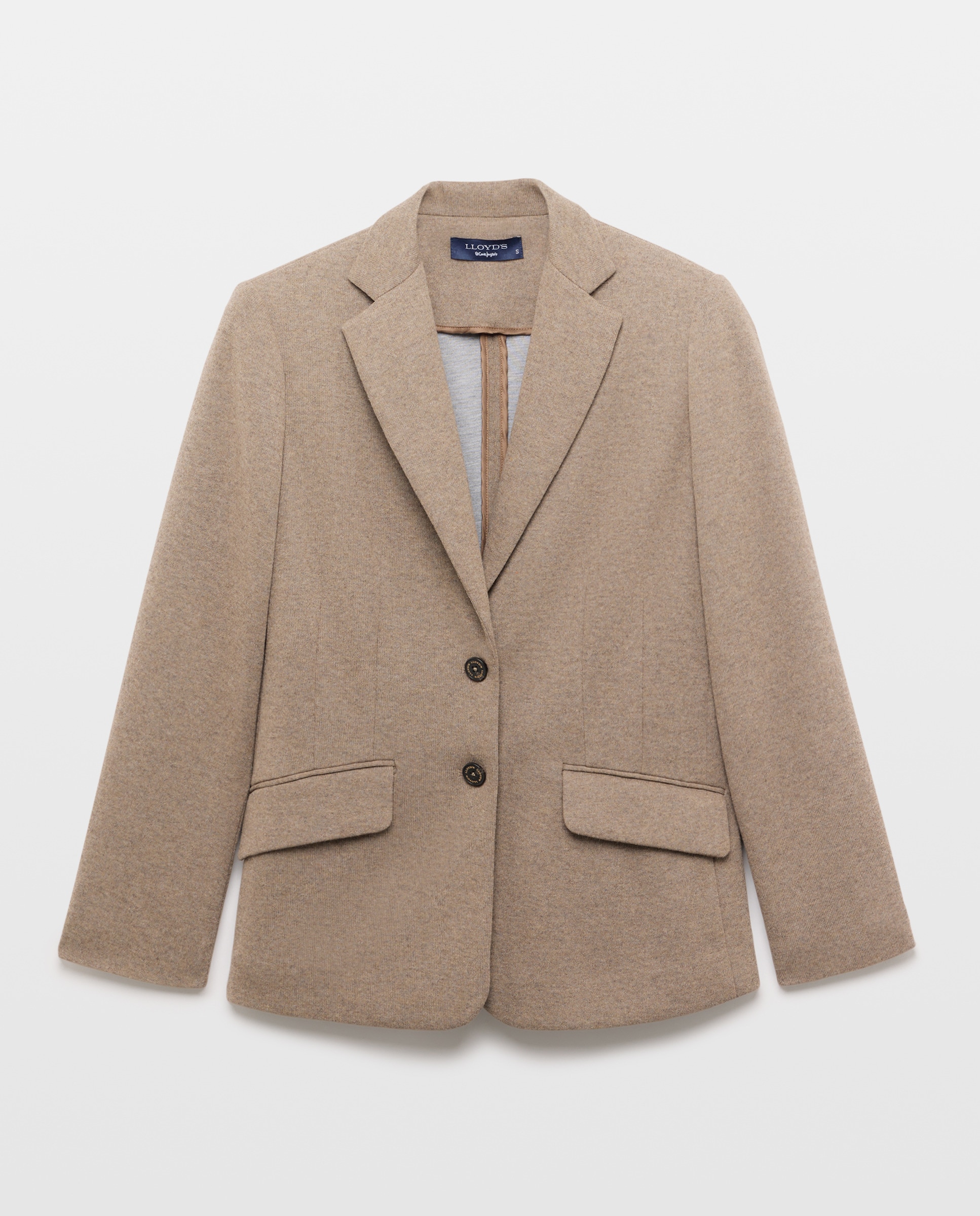 Casaco de Malha Cintado Vison Claro-5