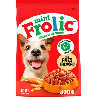 MINI pienso para perros adultos de razas pequeñas con pollo, verduras y cereales bolsa 800 g - Frolic