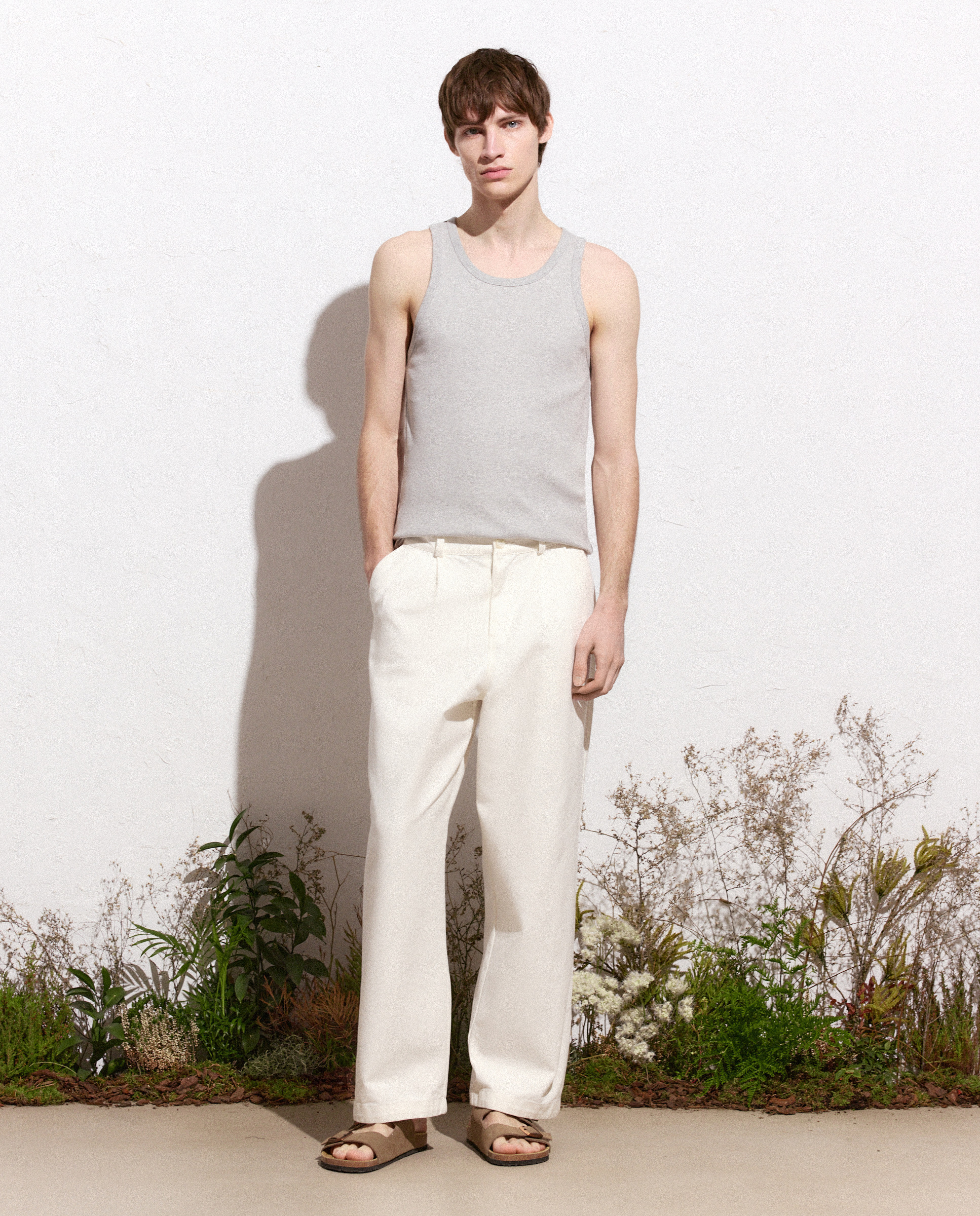 T-shirt Tank Top Cinzento-claro-2