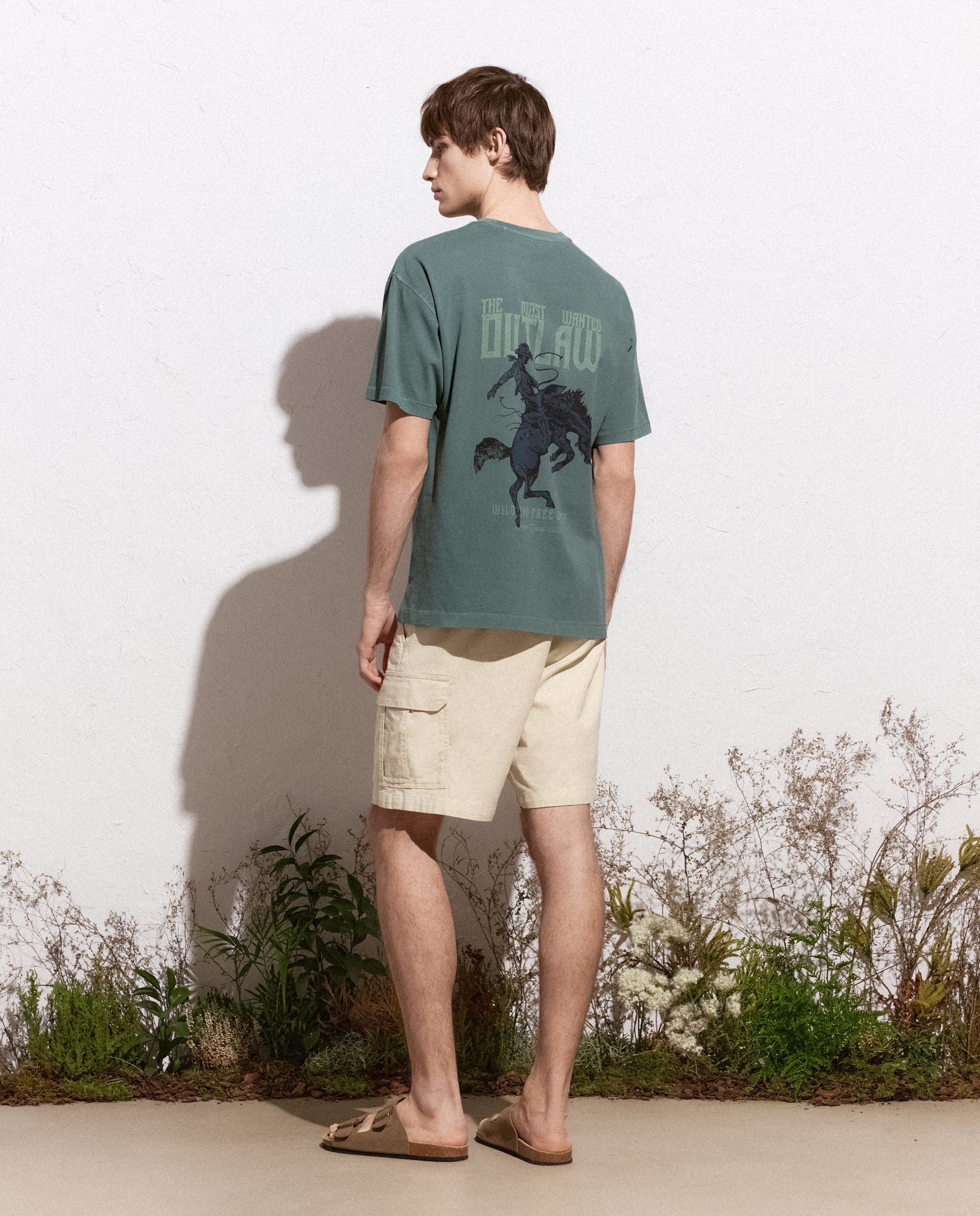 Imagem 0 de T-shirt de Manga Curta Acid Wash com Estampado Posicional